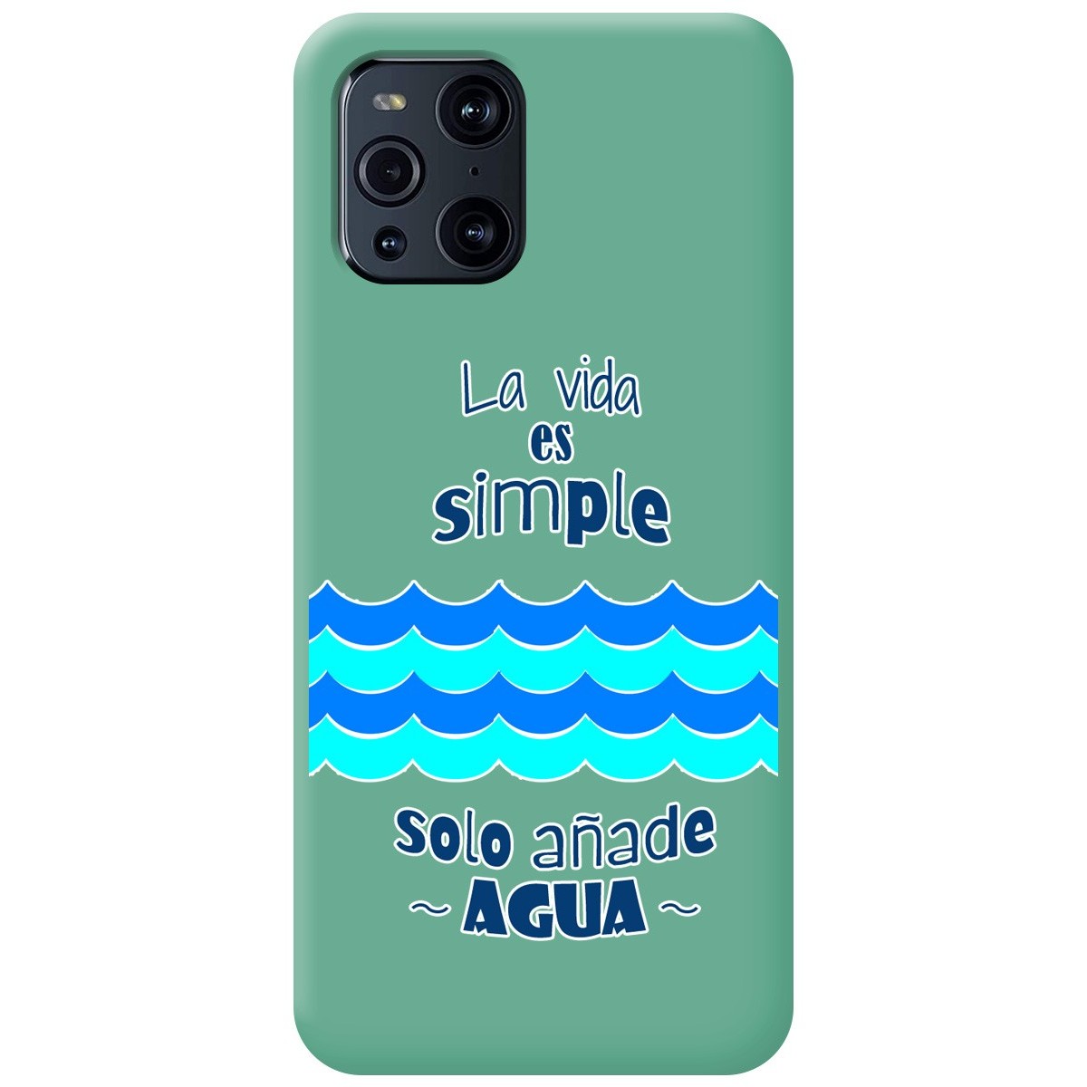 Funda Silicona Líquida Verde para Oppo Find X3 Pro 5G diseño Agua Dibujos