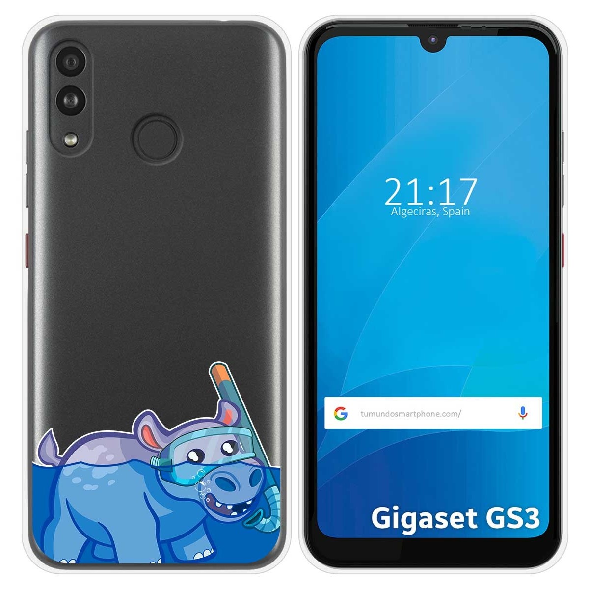 Funda Silicona Transparente para Gigaset GS3 diseño Hipo Dibujos