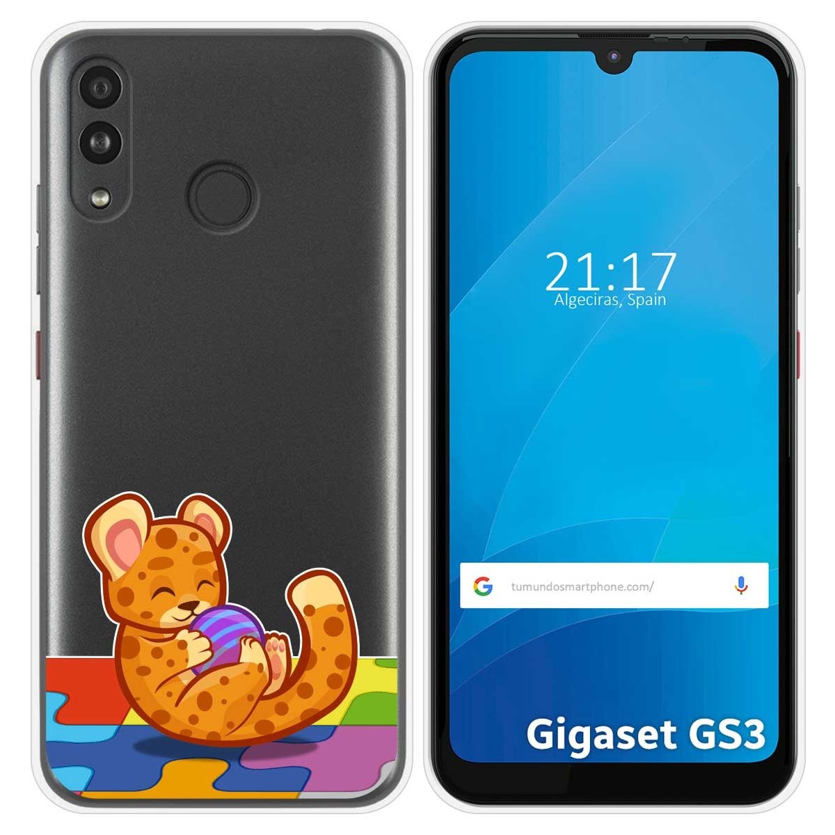 Funda Silicona Transparente para Gigaset GS3 diseño Leopardo Dibujos