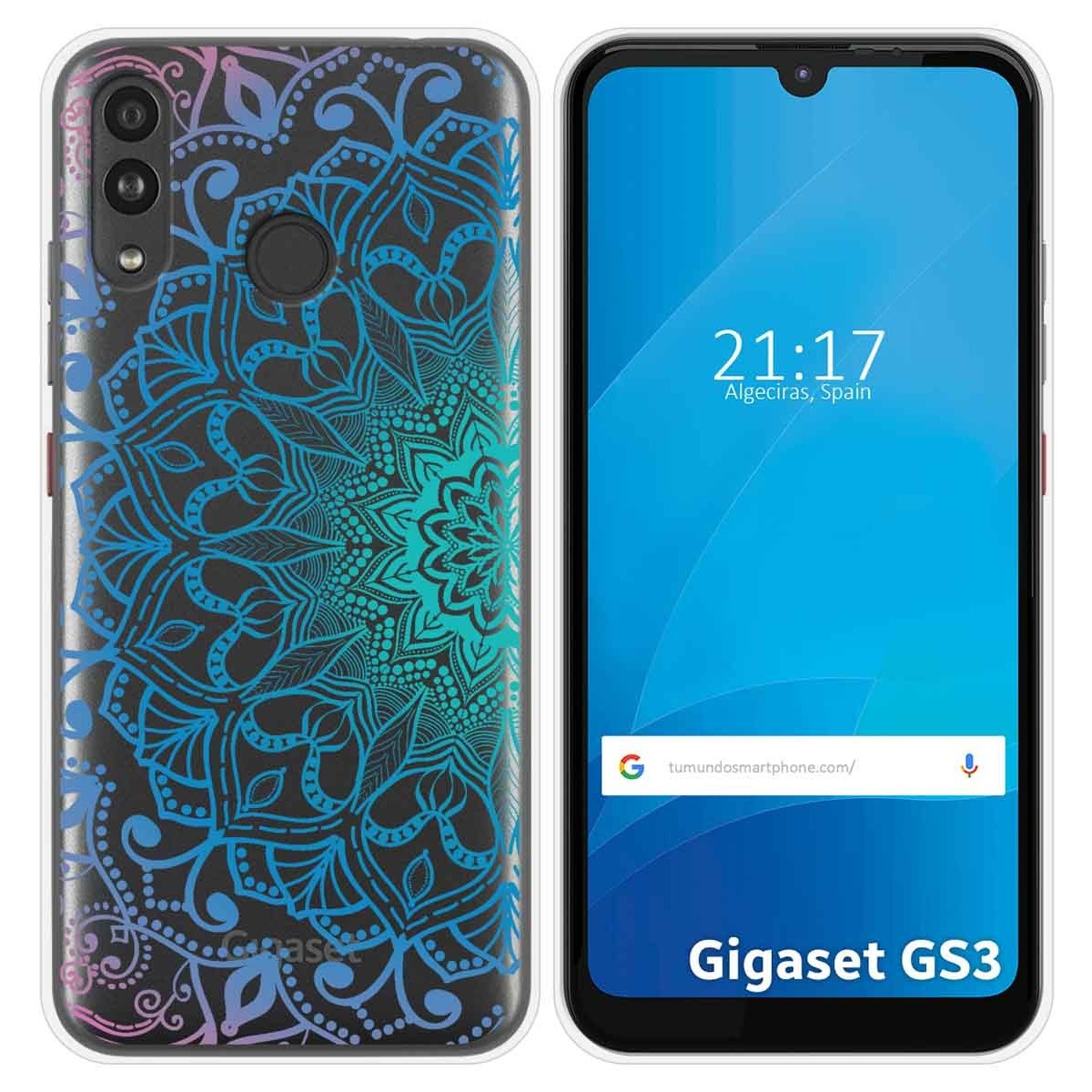 Funda Silicona Transparente para Gigaset GS3 diseño Mandala Dibujos