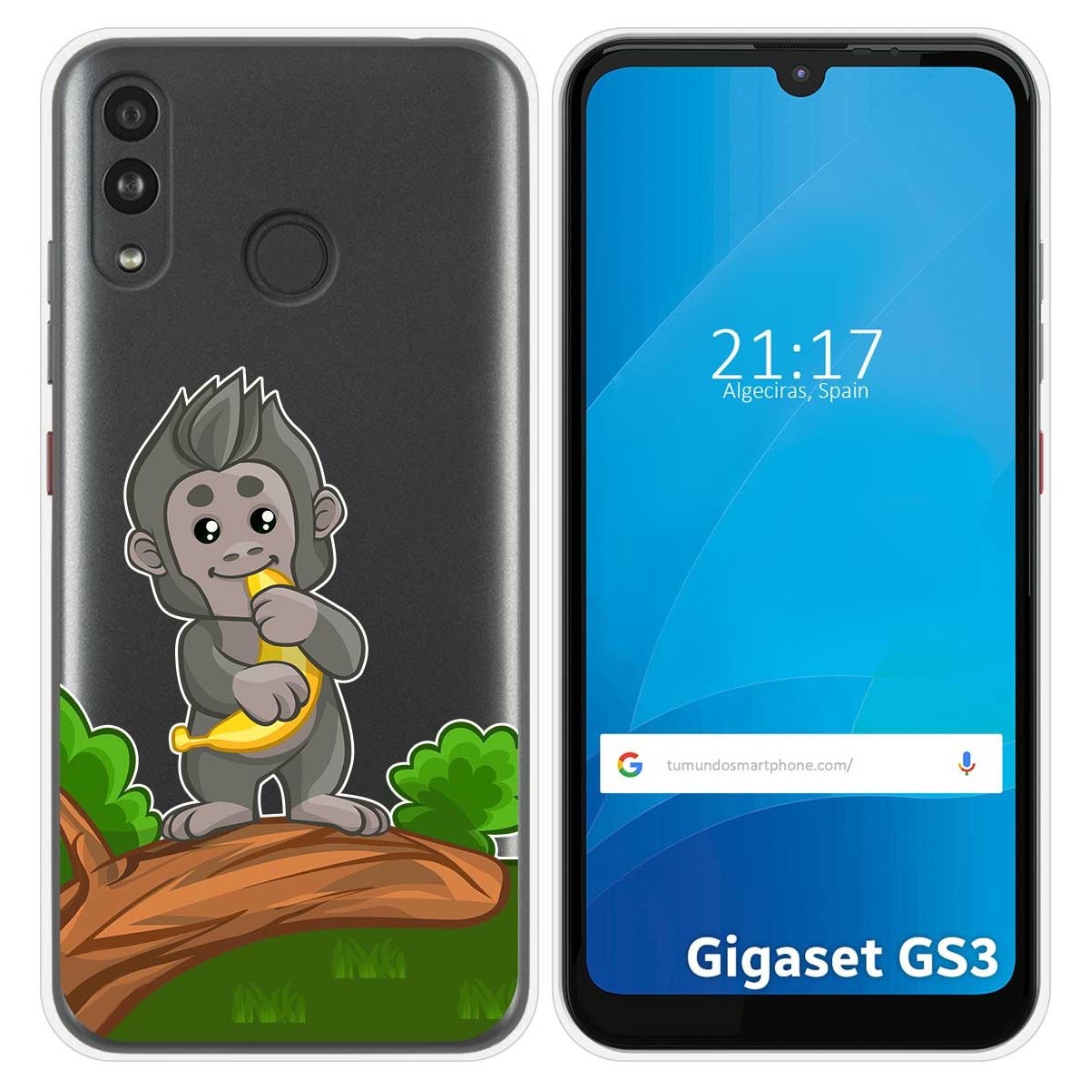 Funda Silicona Transparente para Gigaset GS3 diseño Mono Dibujos