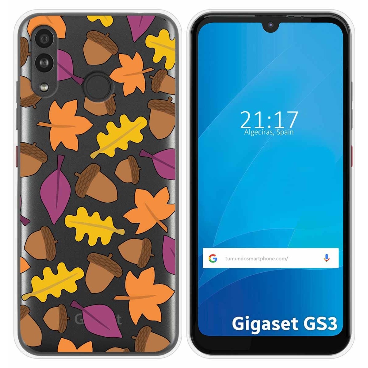 Funda Silicona Transparente para Gigaset GS3 diseño Otoño Dibujos