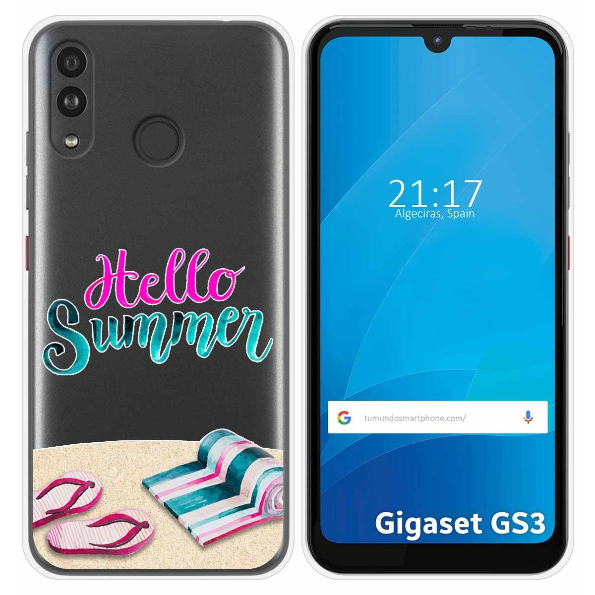 Funda Silicona Transparente para Gigaset GS3 diseño Summer Dibujos