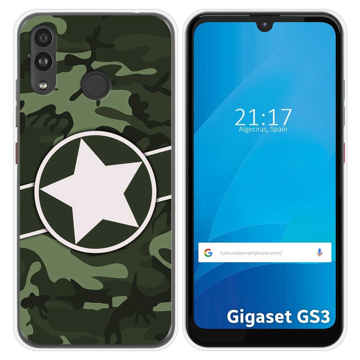 Funda Silicona para Gigaset GS3 diseño Camuflaje 01 Dibujos