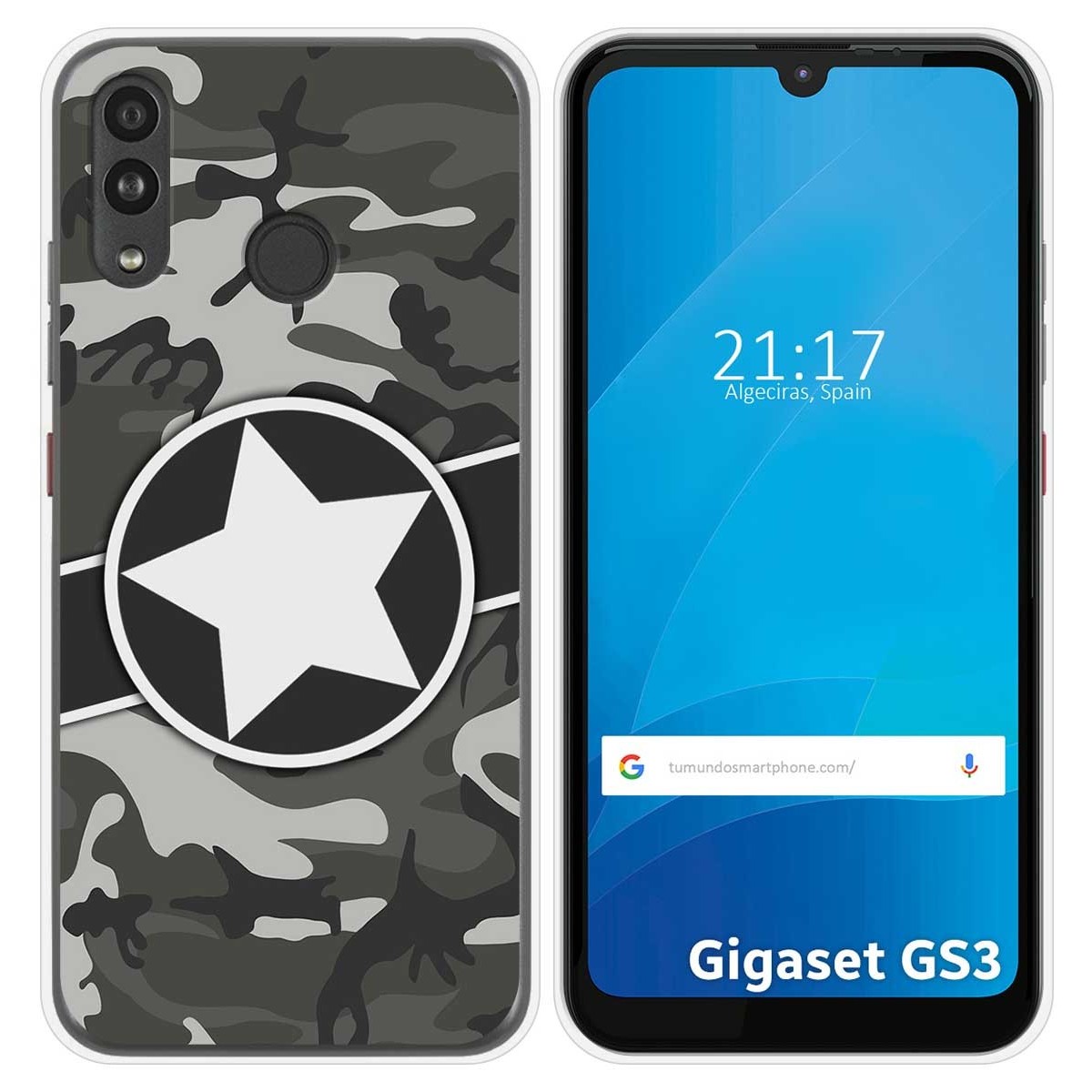 Funda Silicona para Gigaset GS3 diseño Camuflaje 02 Dibujos