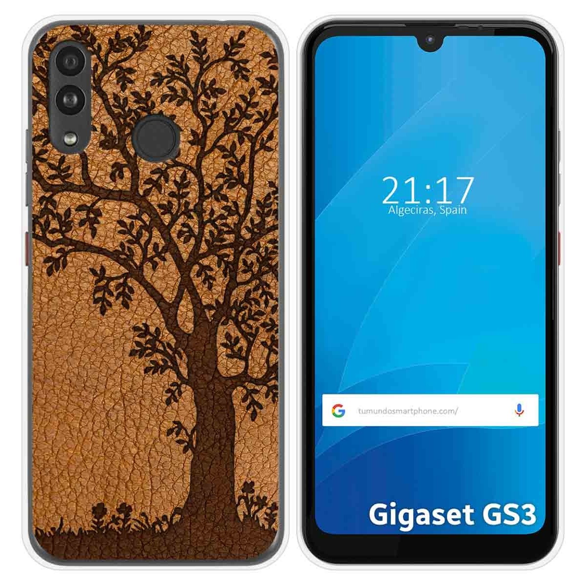 Funda Silicona para Gigaset GS3 diseño Cuero 03 Dibujos