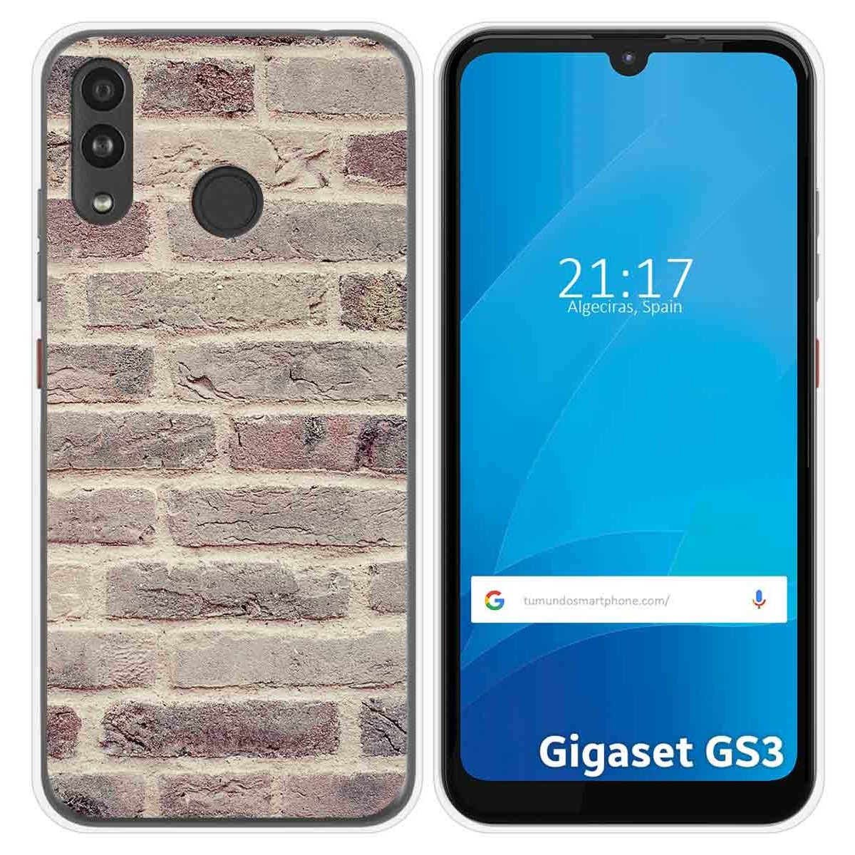 Funda Silicona para Gigaset GS3 diseño Ladrillo 01 Dibujos