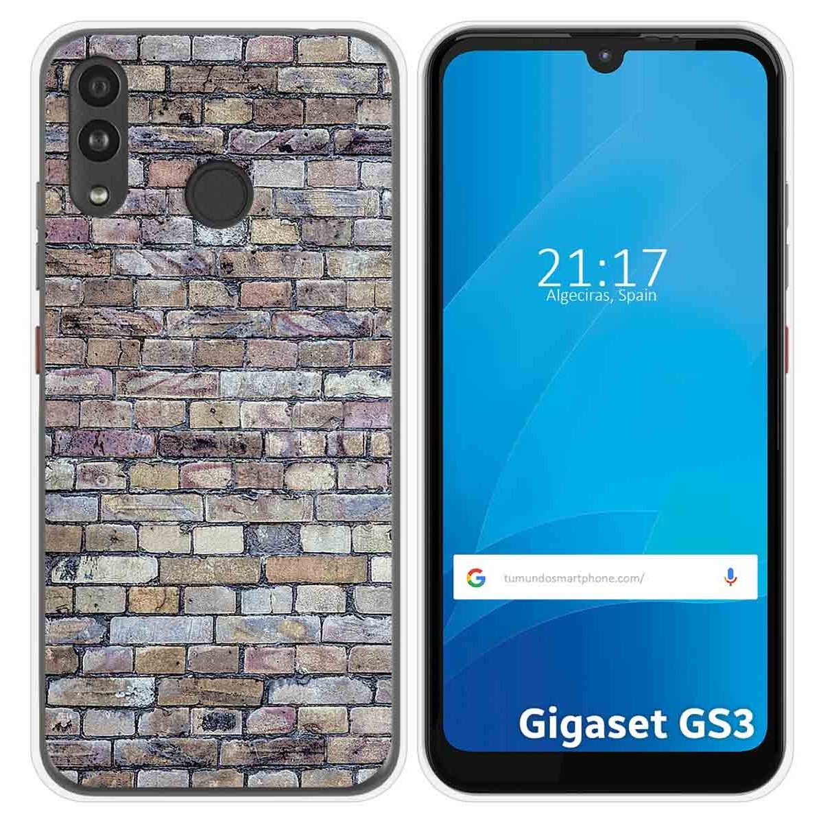 Funda Silicona para Gigaset GS3 diseño Ladrillo 02 Dibujos