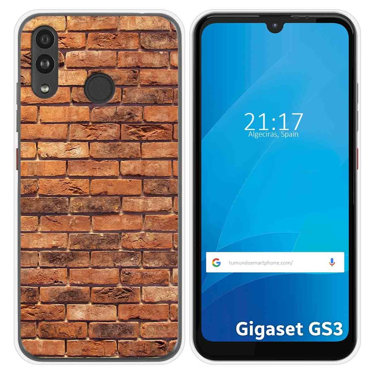 Funda Silicona para Gigaset GS3 diseño Ladrillo 04 Dibujos