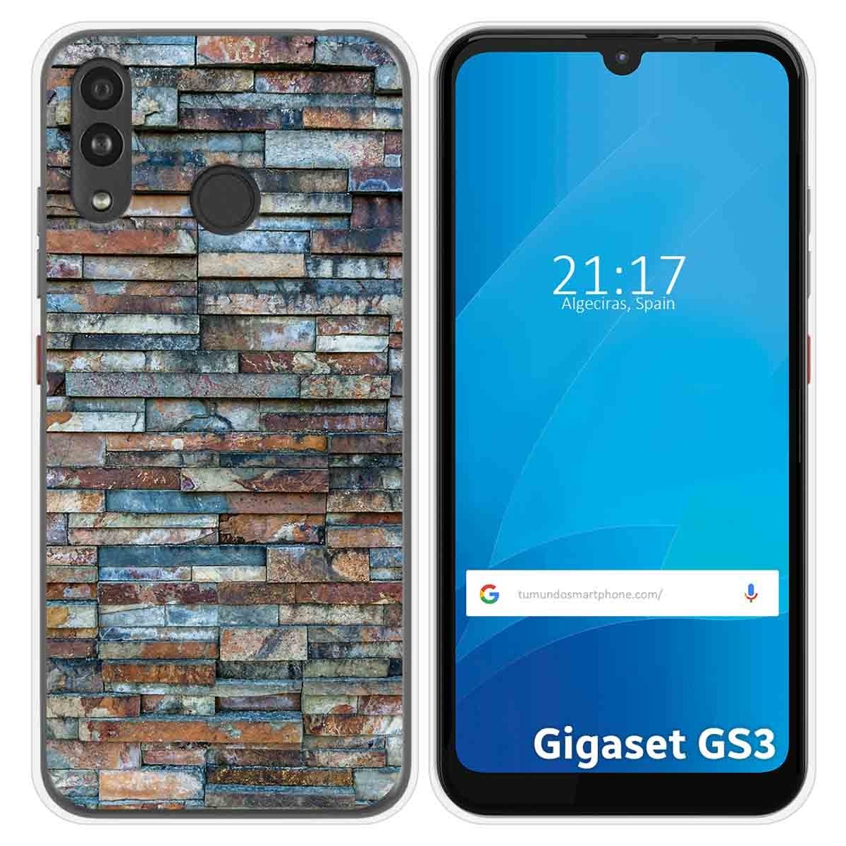 Funda Silicona para Gigaset GS3 diseño Ladrillo 05 Dibujos