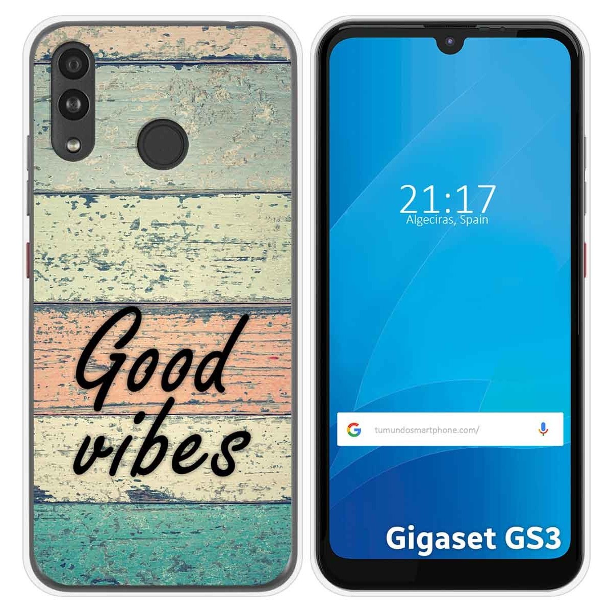 Funda Silicona para Gigaset GS3 diseño Madera 01 Dibujos