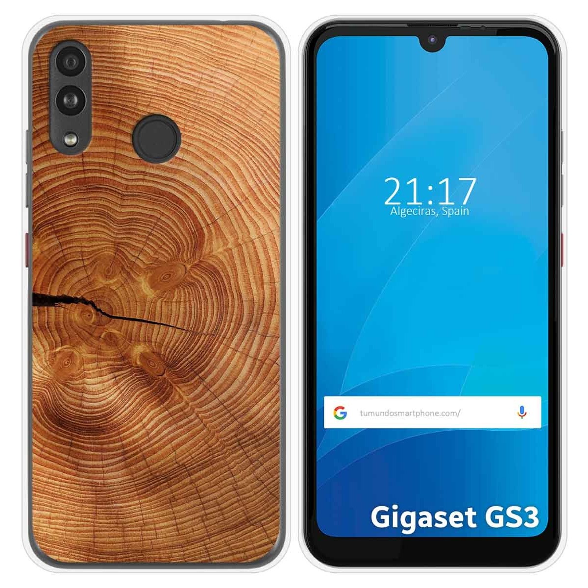 Funda Silicona para Gigaset GS3 diseño Madera 04 Dibujos