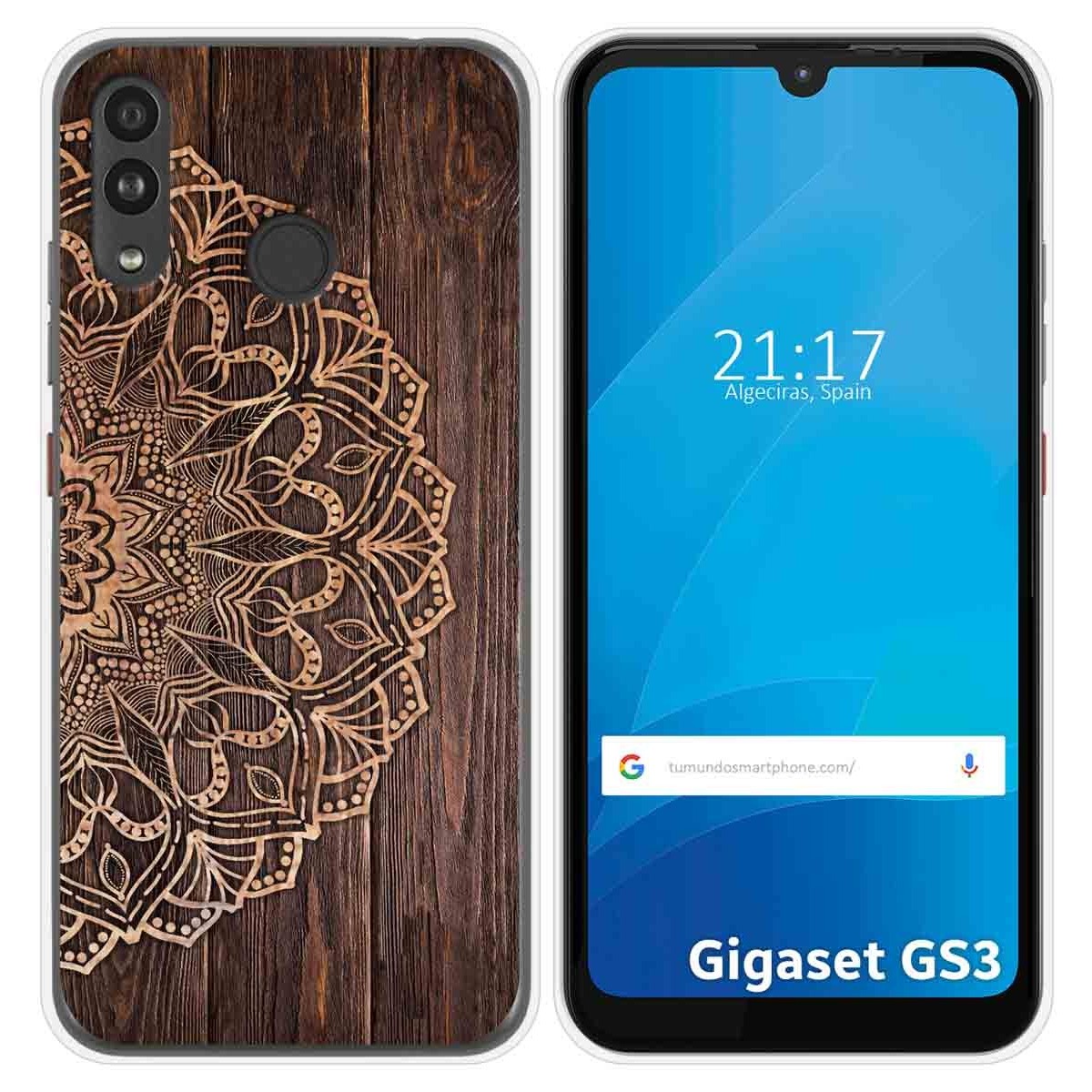 Funda Silicona para Gigaset GS3 diseño Madera 06 Dibujos