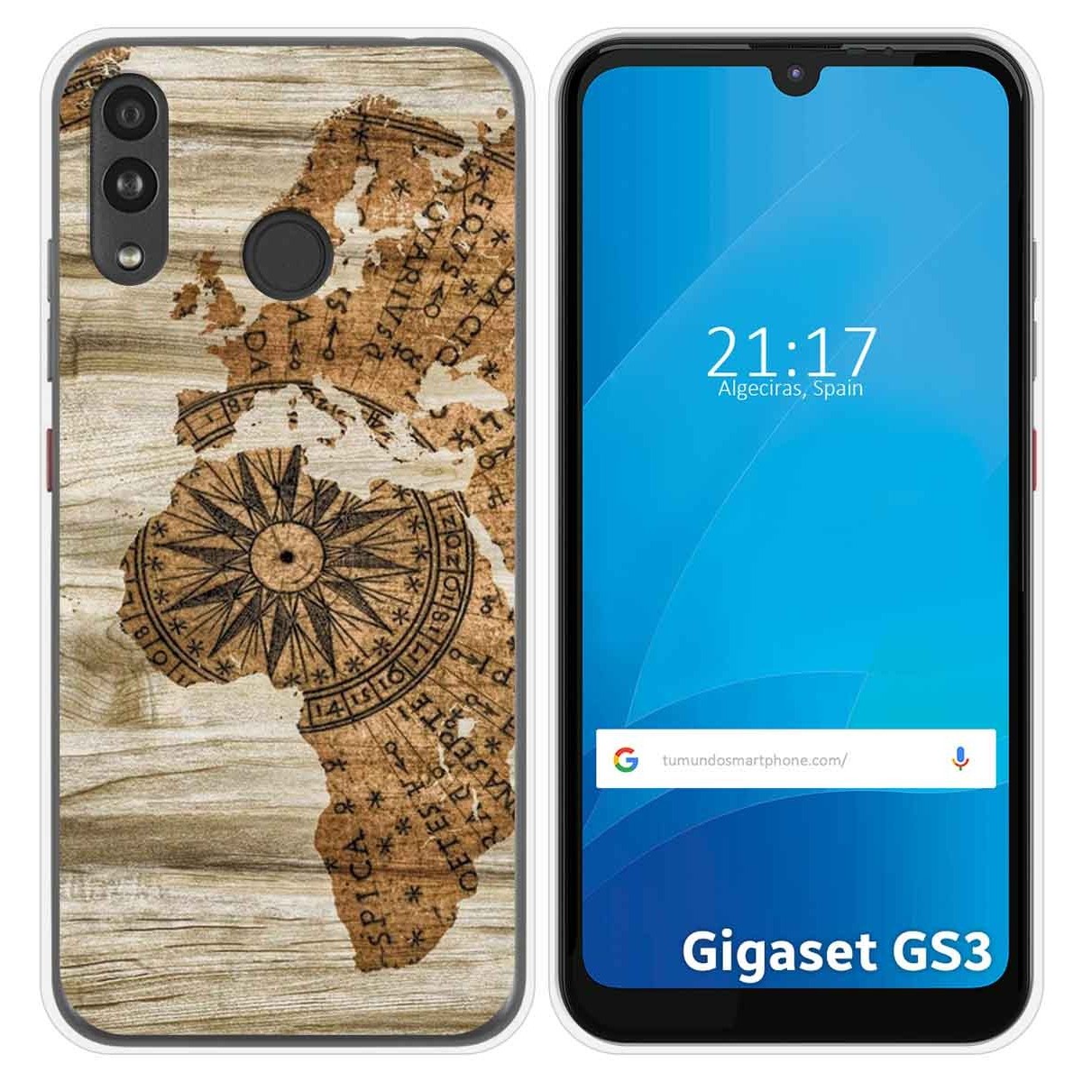 Funda Silicona para Gigaset GS3 diseño Madera 07 Dibujos