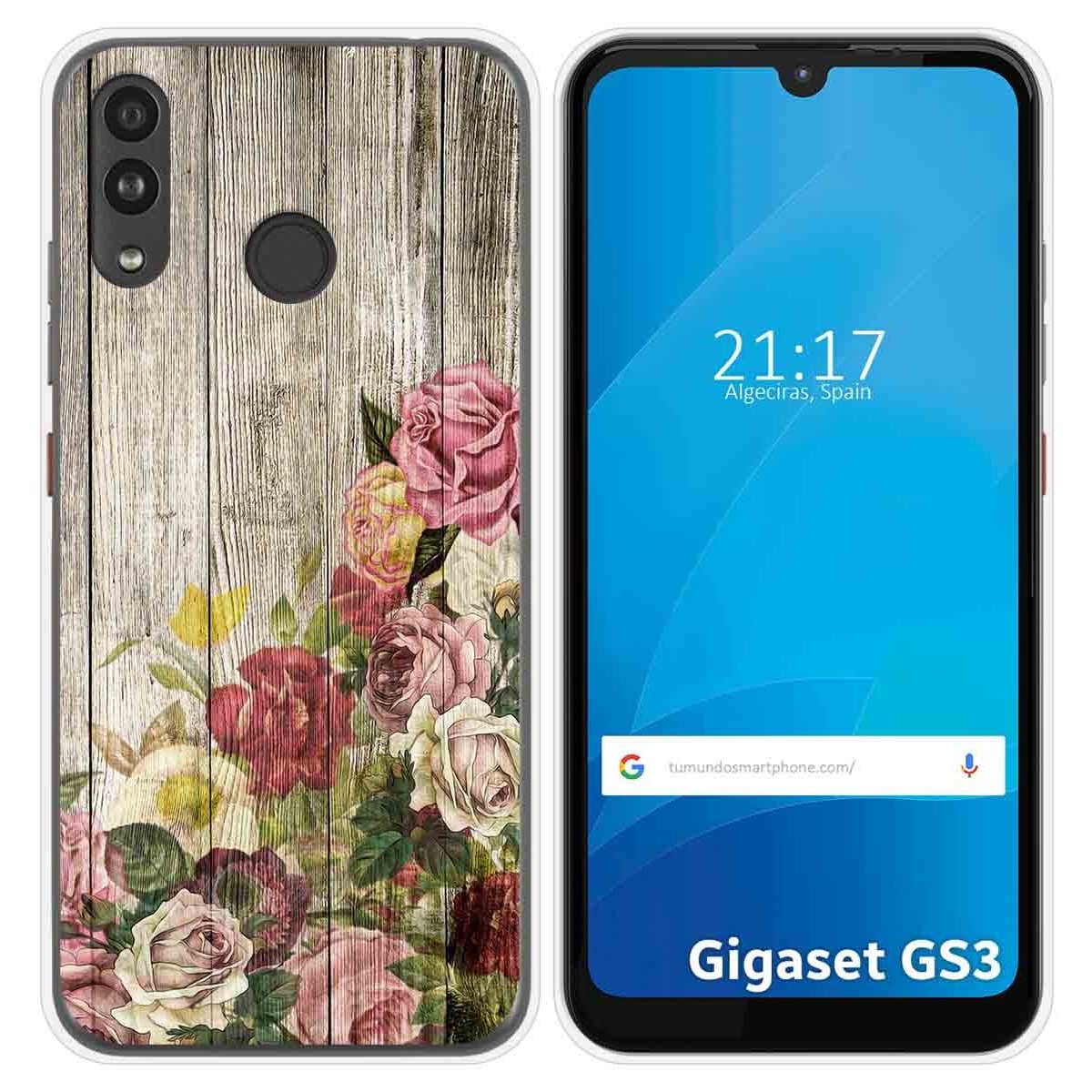 Funda Silicona para Gigaset GS3 diseño Madera 08 Dibujos