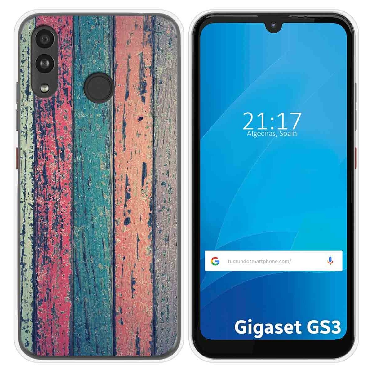 Funda Silicona para Gigaset GS3 diseño Madera 10 Dibujos