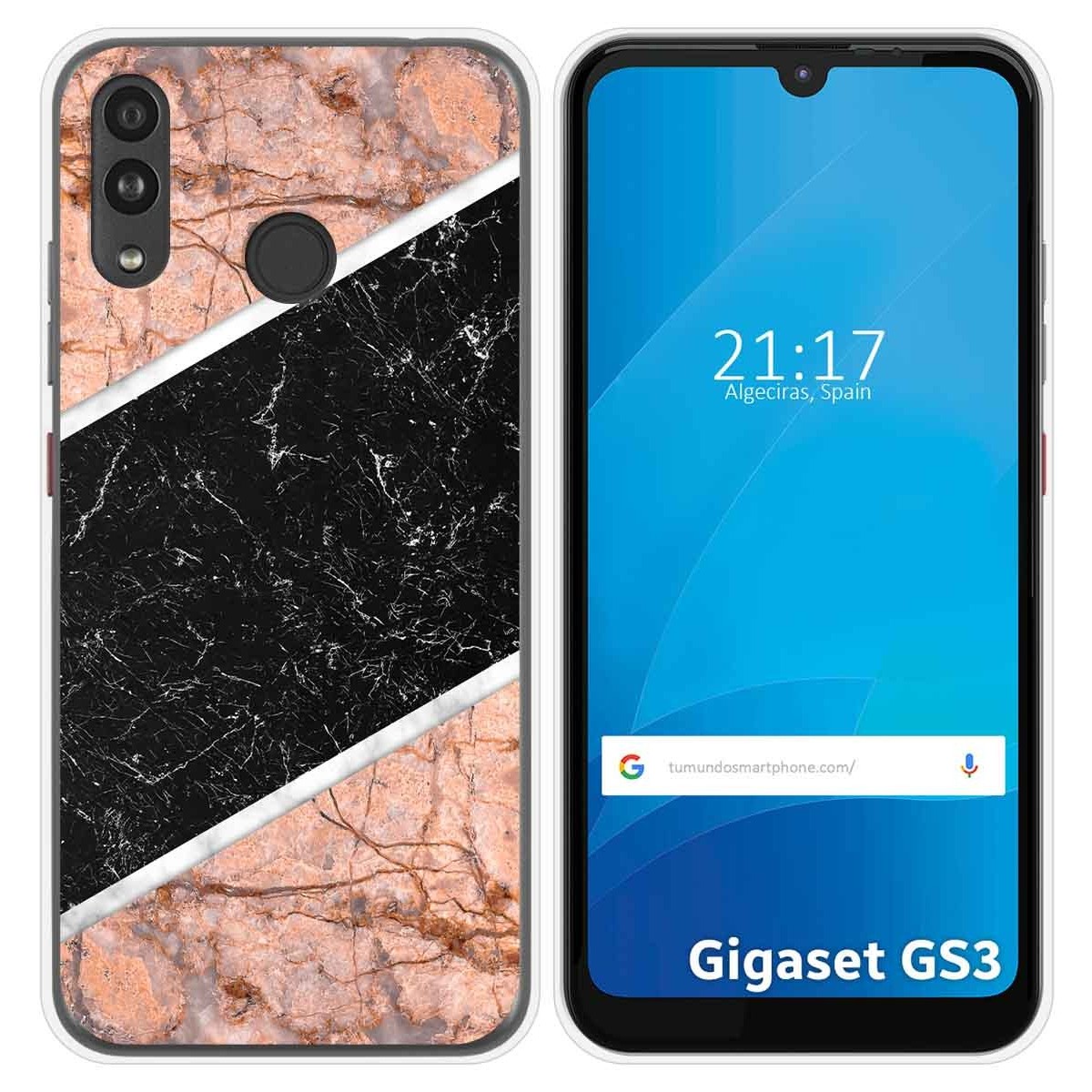 Funda Silicona para Gigaset GS3 diseño Mármol 07 Dibujos