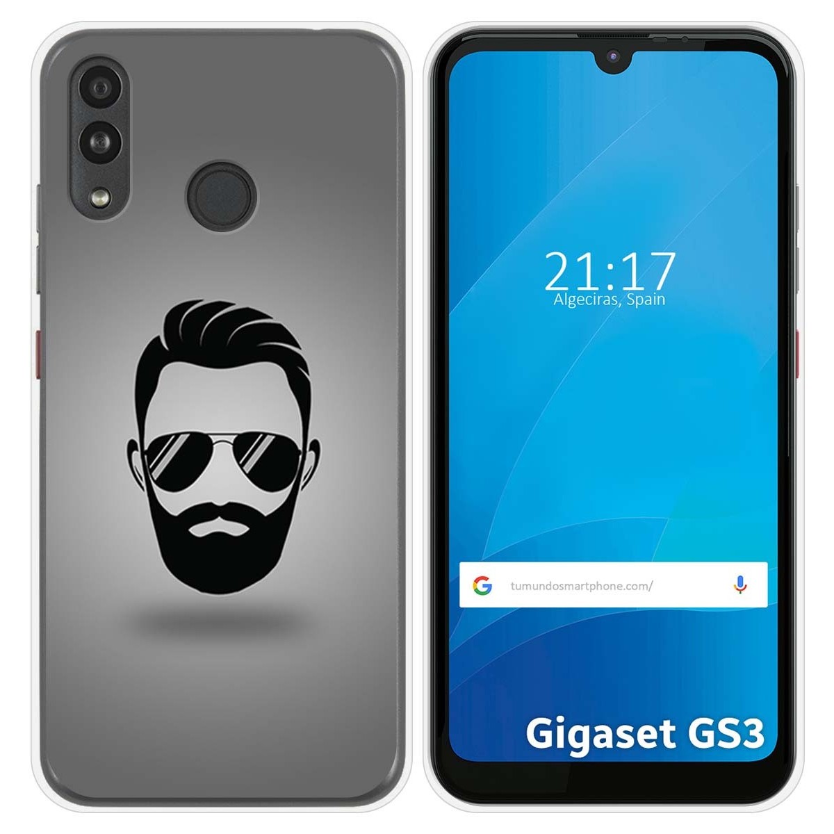 Funda Silicona para Gigaset GS3 diseño Barba Dibujos