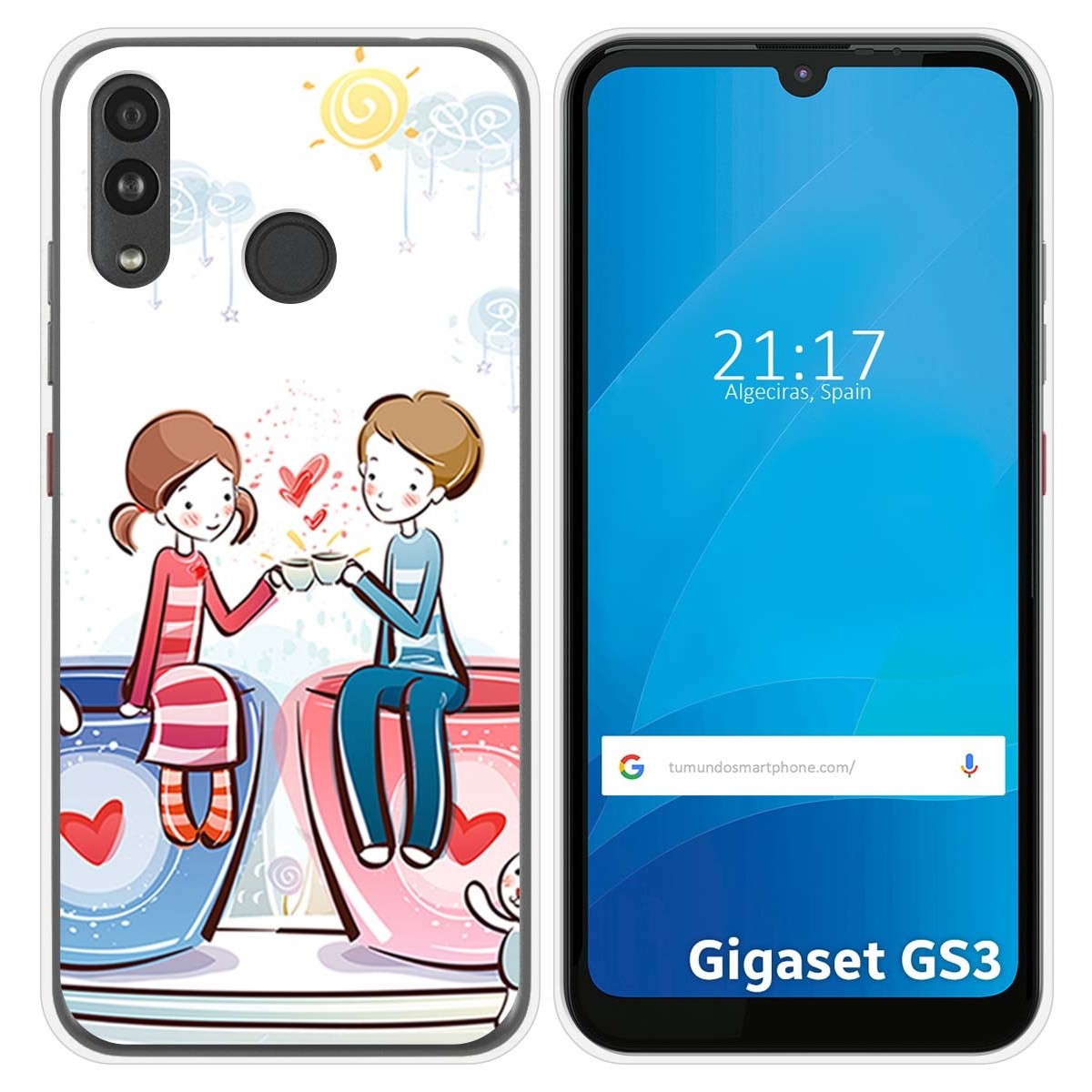 Funda Silicona para Gigaset GS3 diseño Café Dibujos