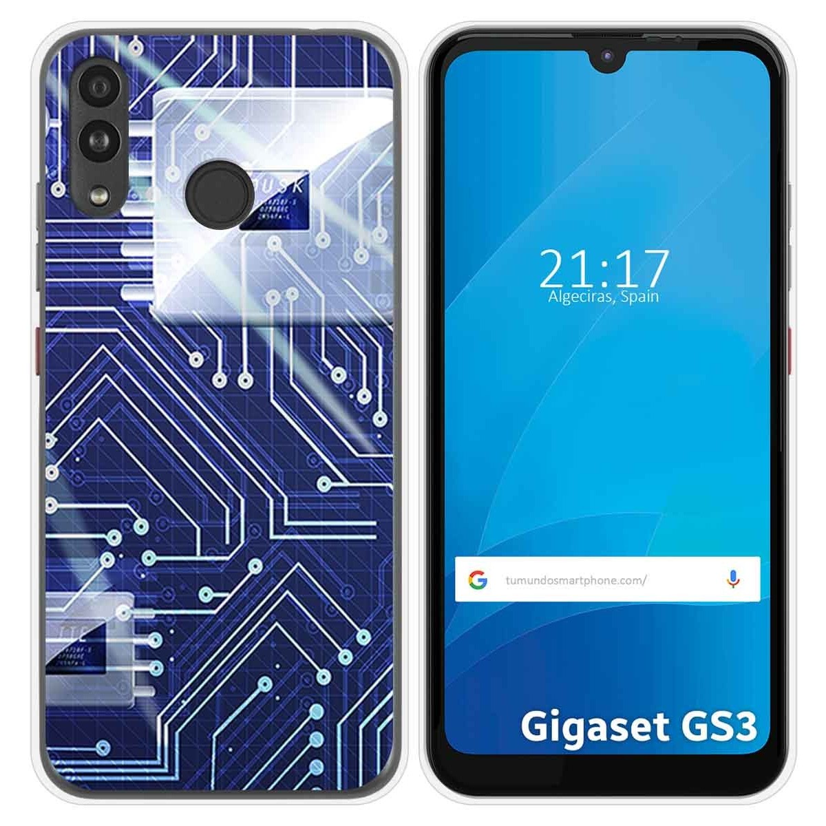 Funda Silicona para Gigaset GS3 diseño Circuito Dibujos