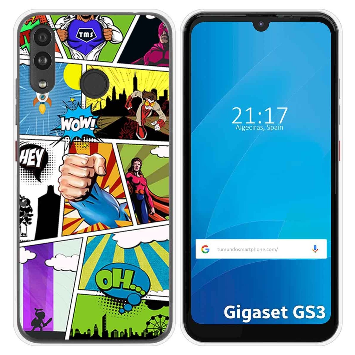 Funda Silicona para Gigaset GS3 diseño Comic Dibujos