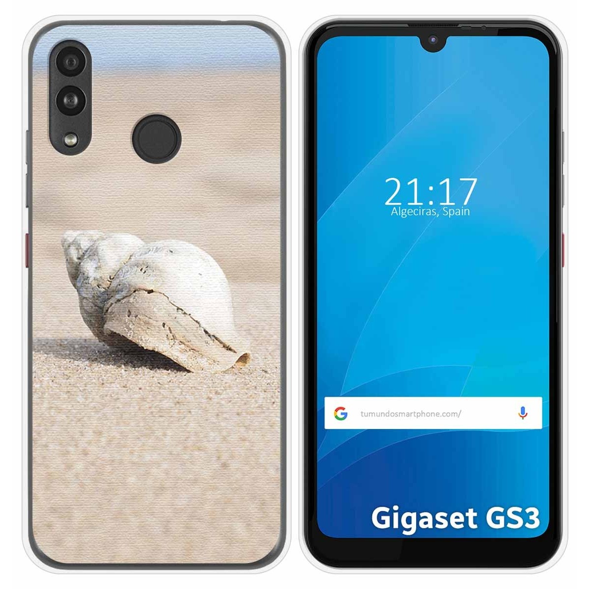 Funda Silicona para Gigaset GS3 diseño Concha Dibujos