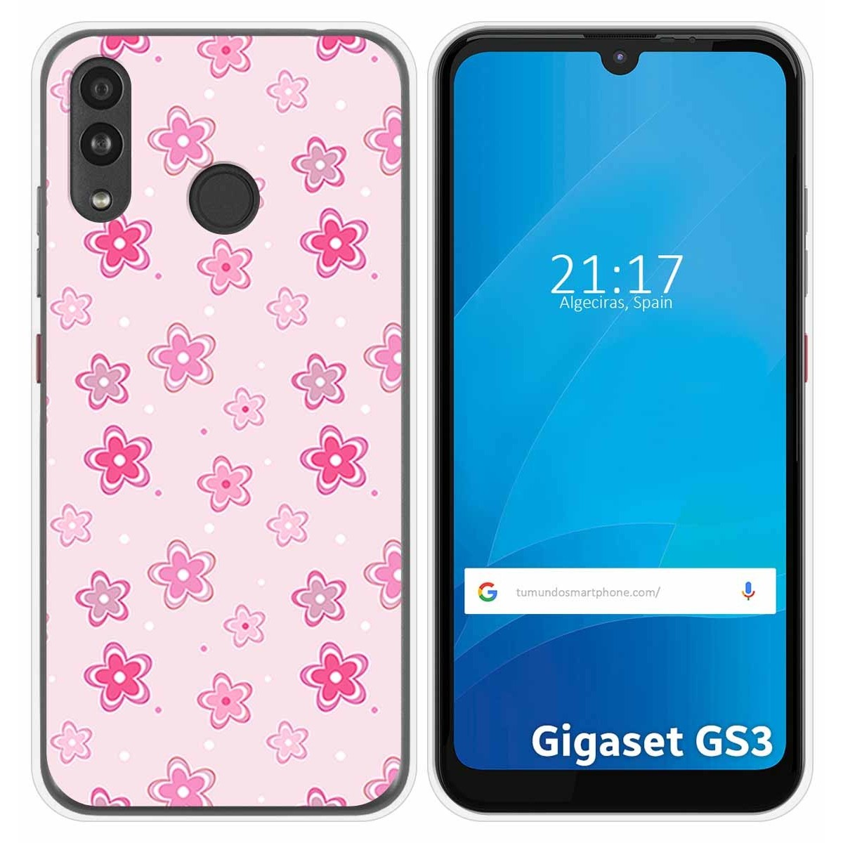 Funda Silicona para Gigaset GS3 diseño Flores Dibujos