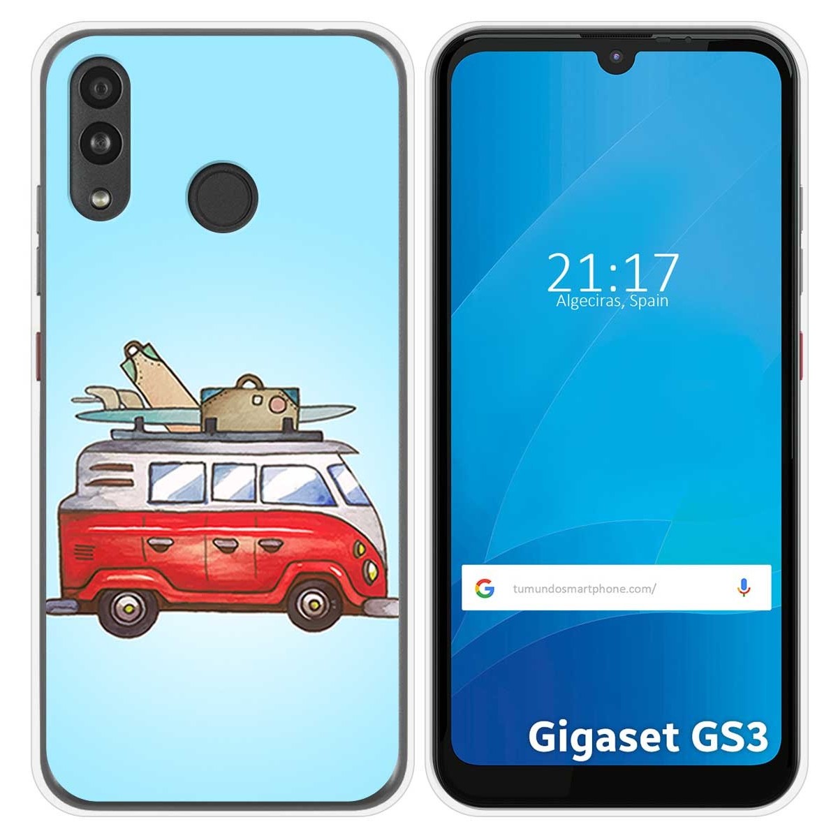 Funda Silicona para Gigaset GS3 diseño Furgoneta Dibujos