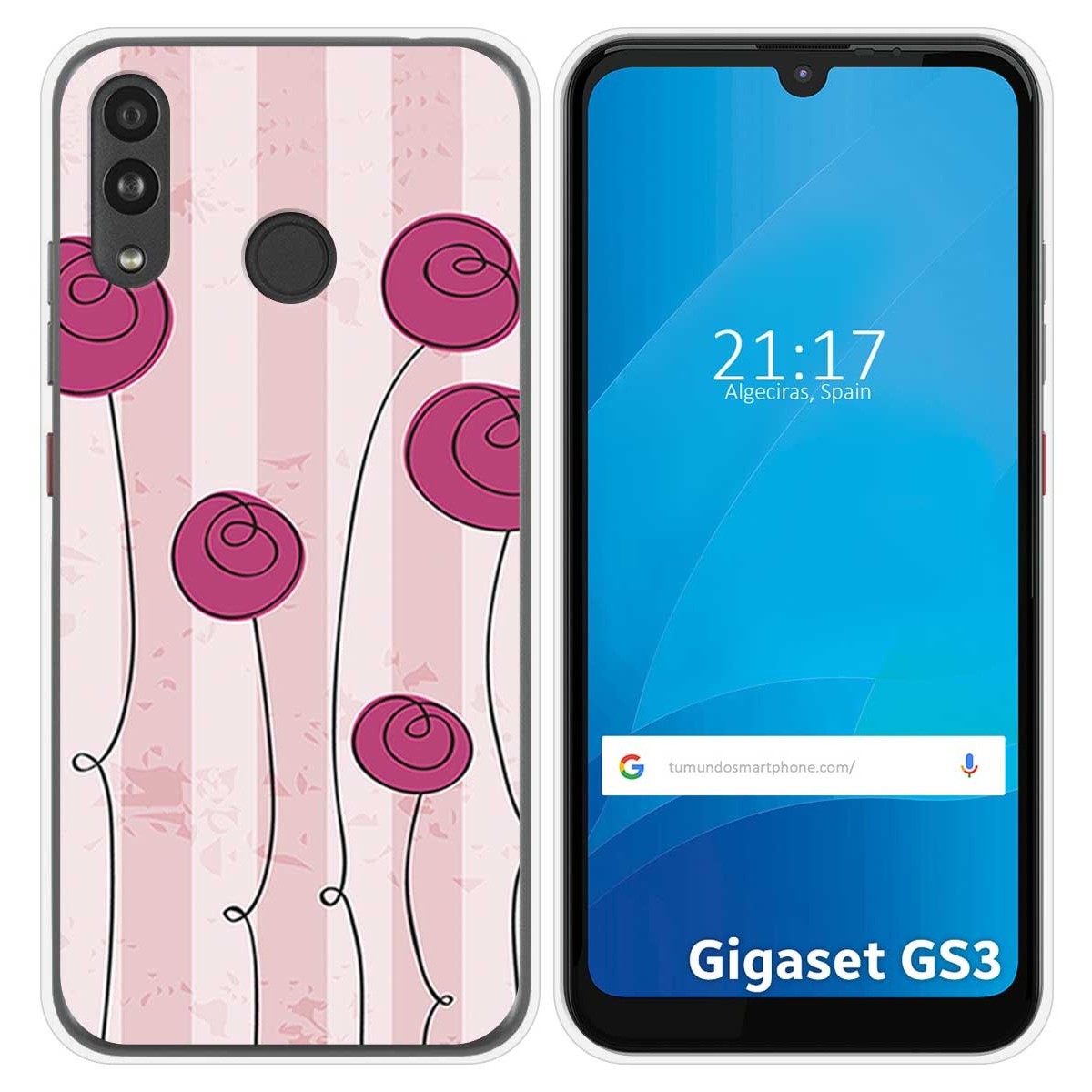 Funda Silicona para Gigaset GS3 diseño Flores Vintage Dibujos