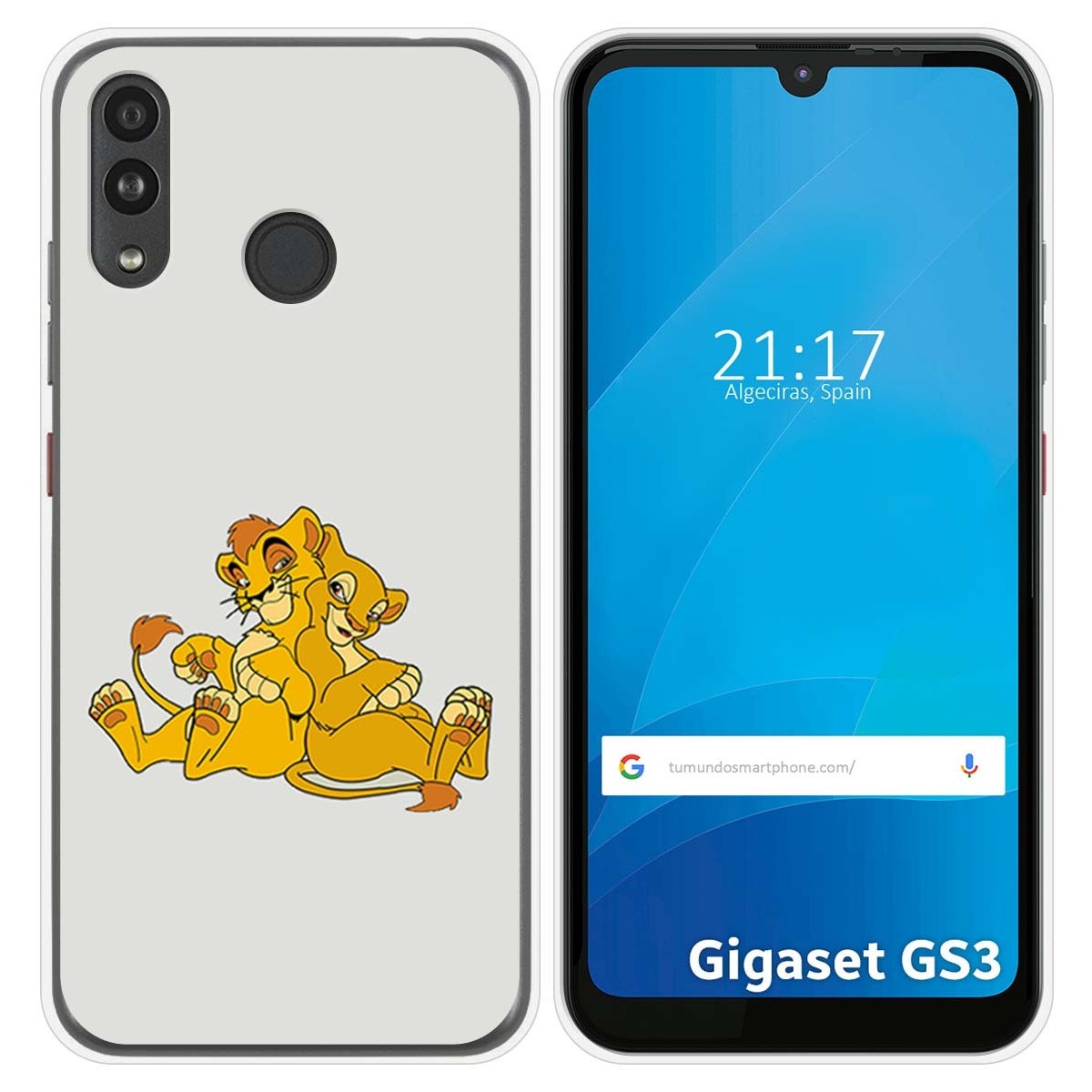 Funda Silicona para Gigaset GS3 diseño Leones Dibujos