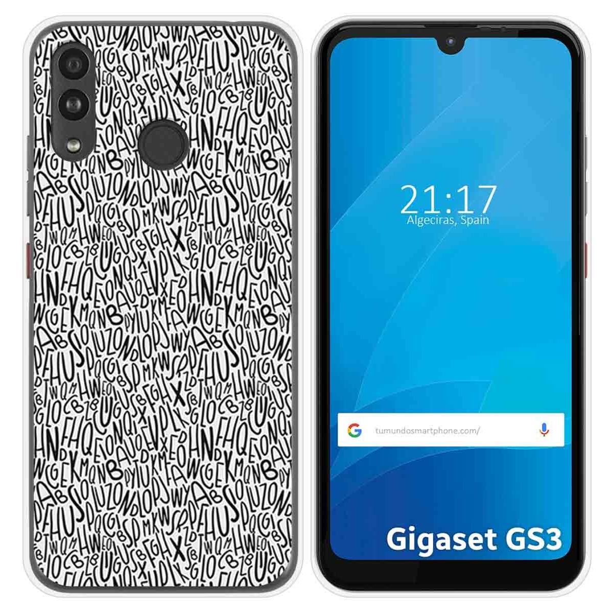 Funda Silicona para Gigaset GS3 diseño Letras Dibujos