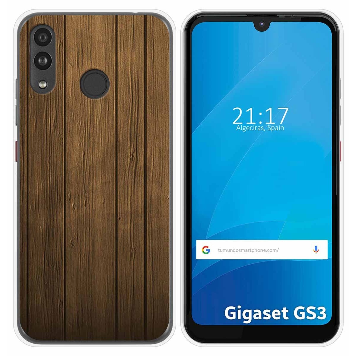 Funda Silicona para Gigaset GS3 diseño Madera Dibujos