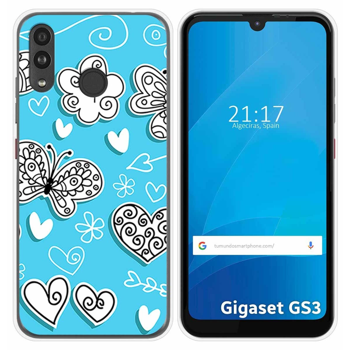 Funda Silicona para Gigaset GS3 diseño Mariposas Dibujos