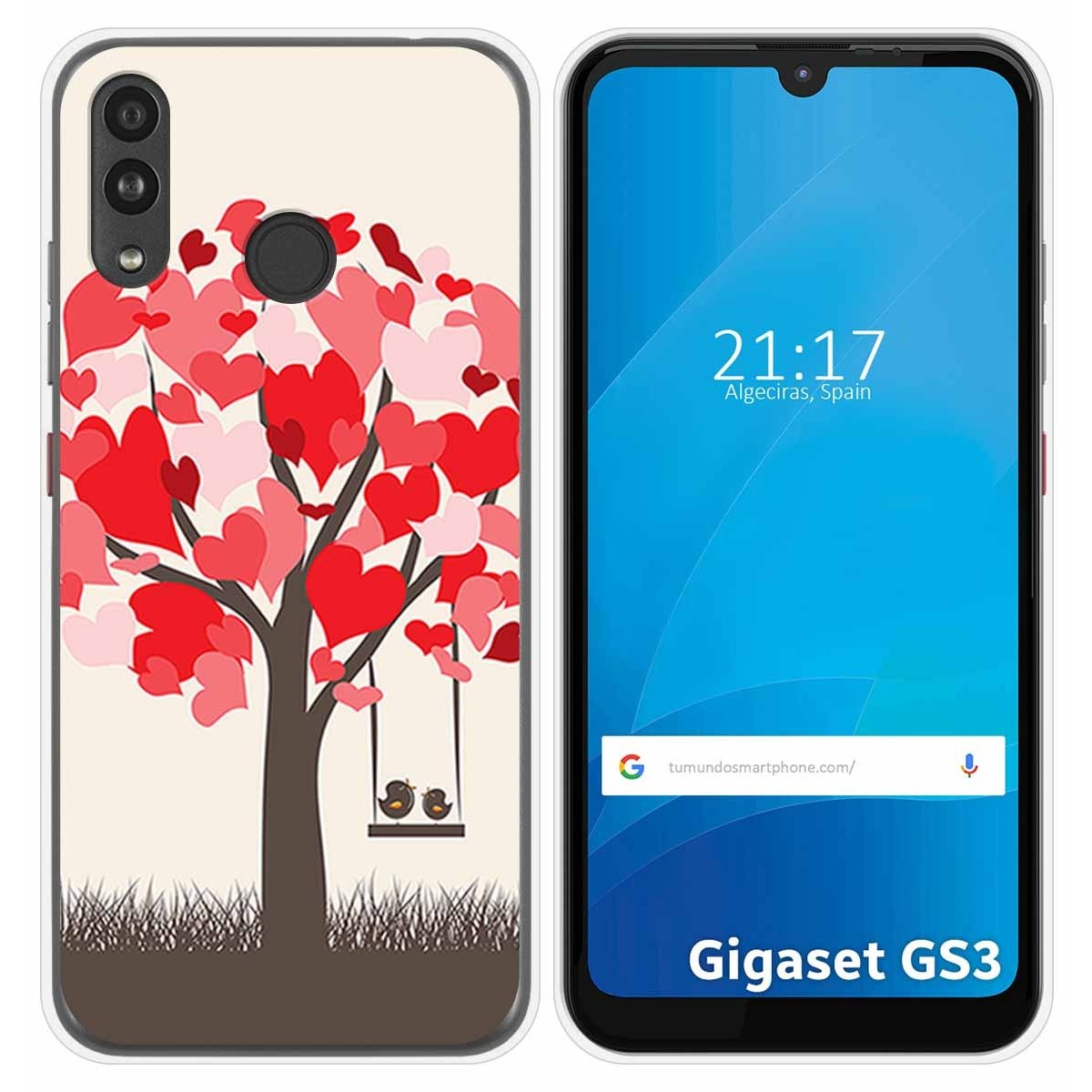 Funda Silicona para Gigaset GS3 diseño Pajaritos Dibujos