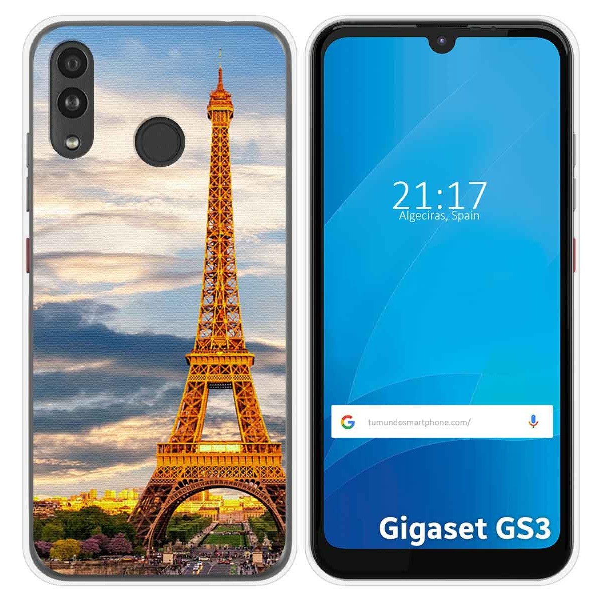 Funda Silicona para Gigaset GS3 diseño Paris Dibujos