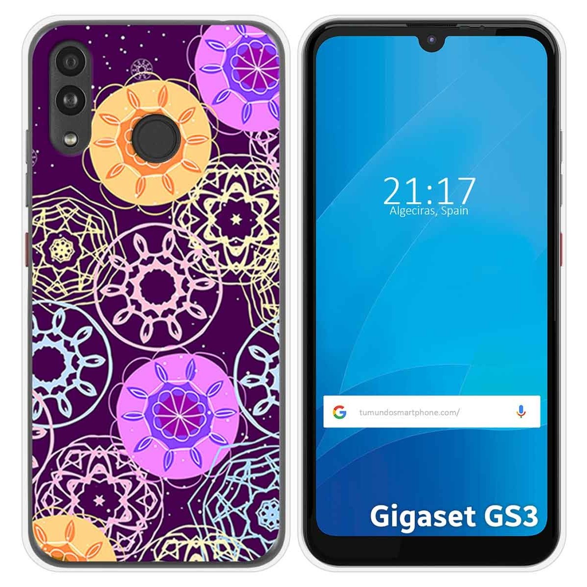 Funda Silicona para Gigaset GS3 diseño Radial Dibujos