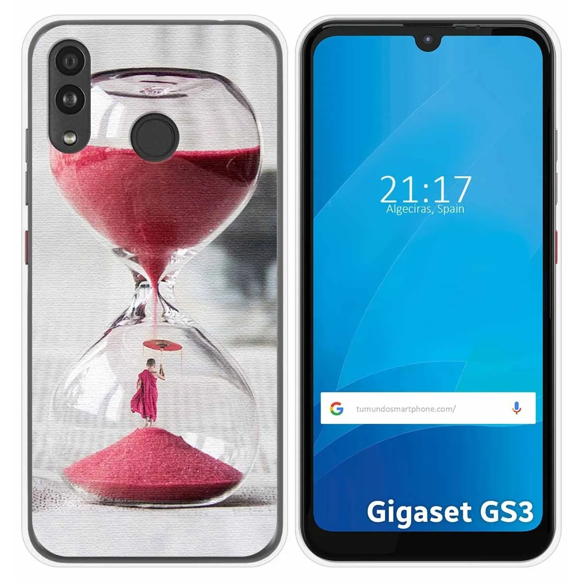 Funda Silicona para Gigaset GS3 diseño Reloj Dibujos