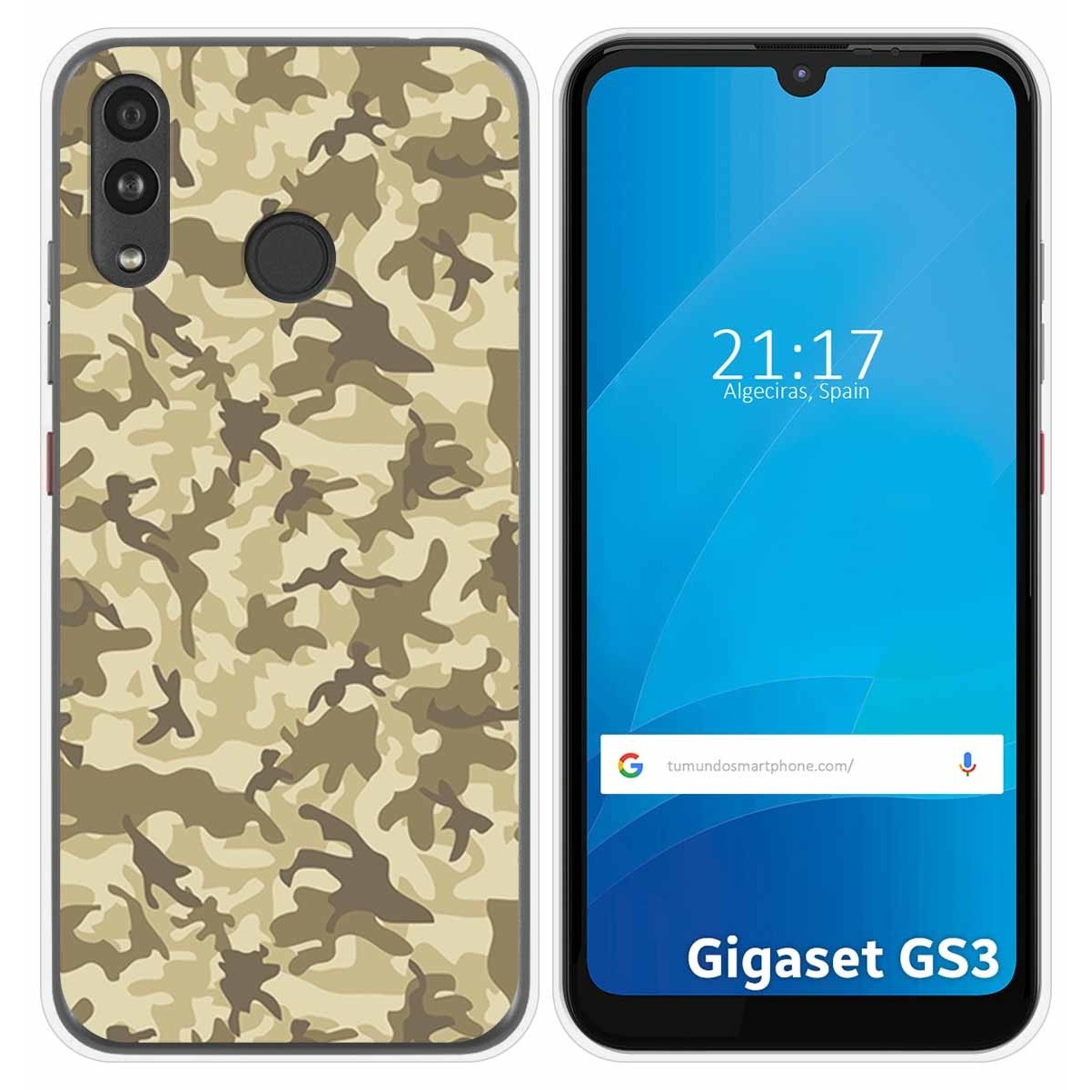 Funda Silicona para Gigaset GS3 diseño Sand Camuflaje Dibujos