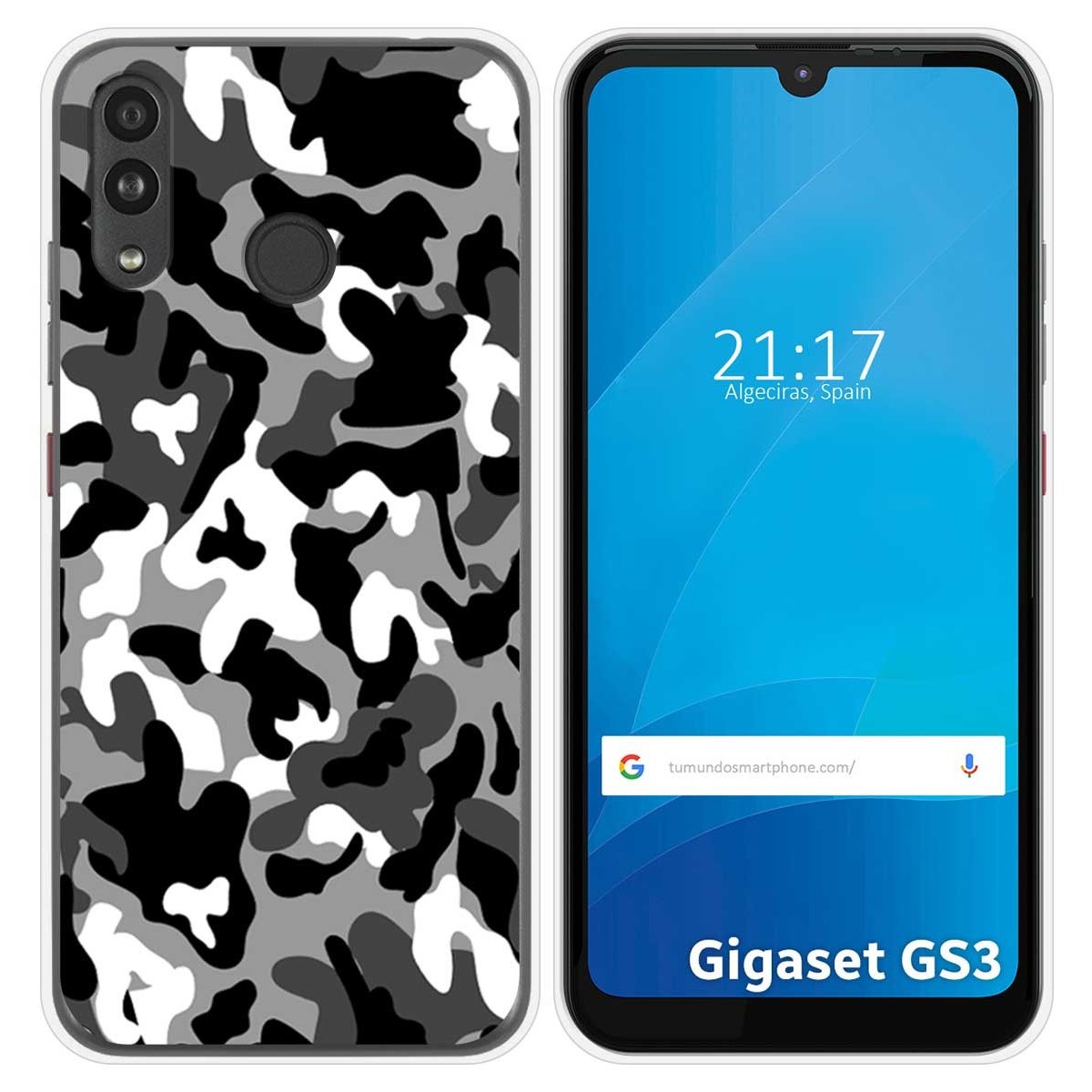 Funda Silicona para Gigaset GS3 diseño Snow Camuflaje Dibujos