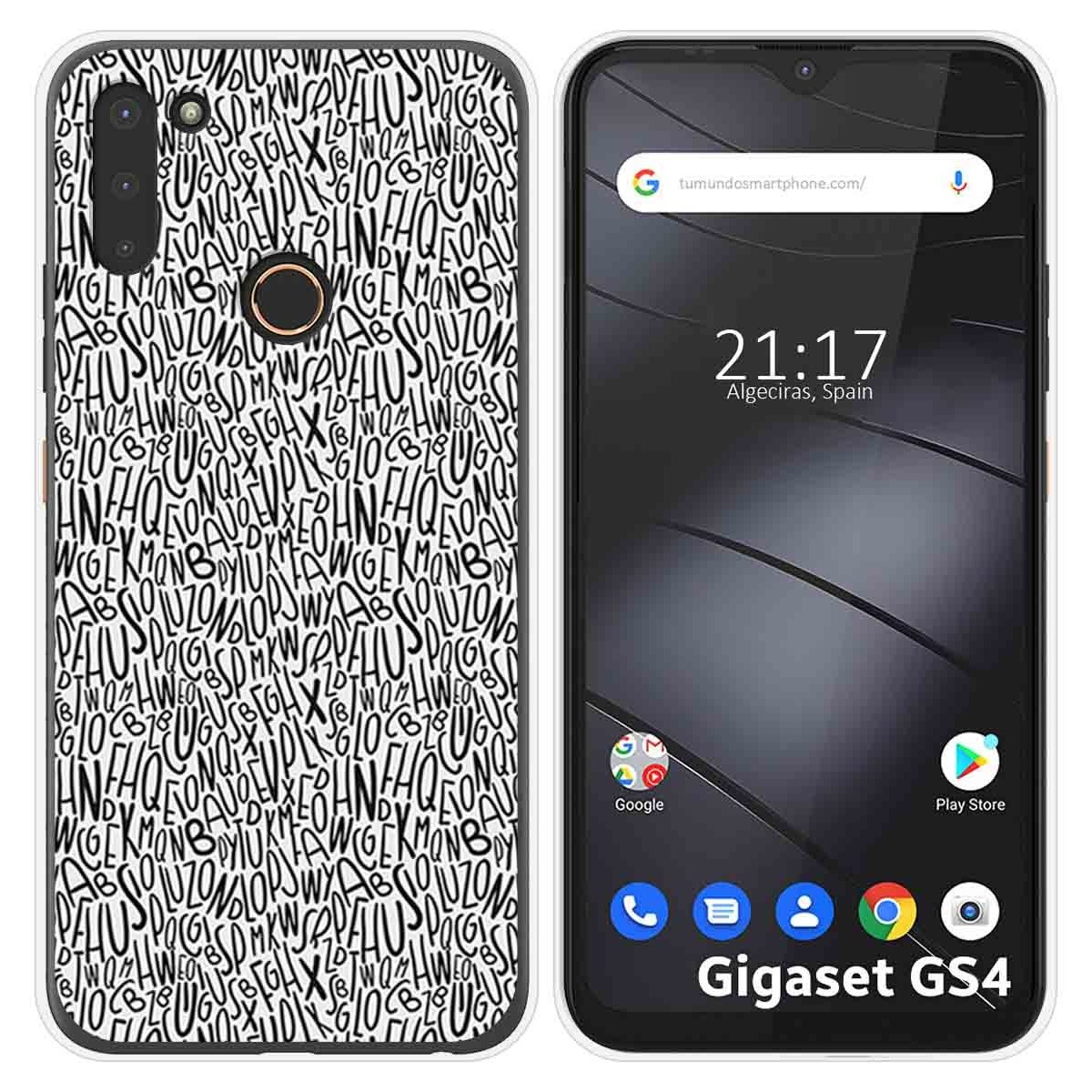 Funda Silicona para Gigaset GS4 diseño Letras Dibujos