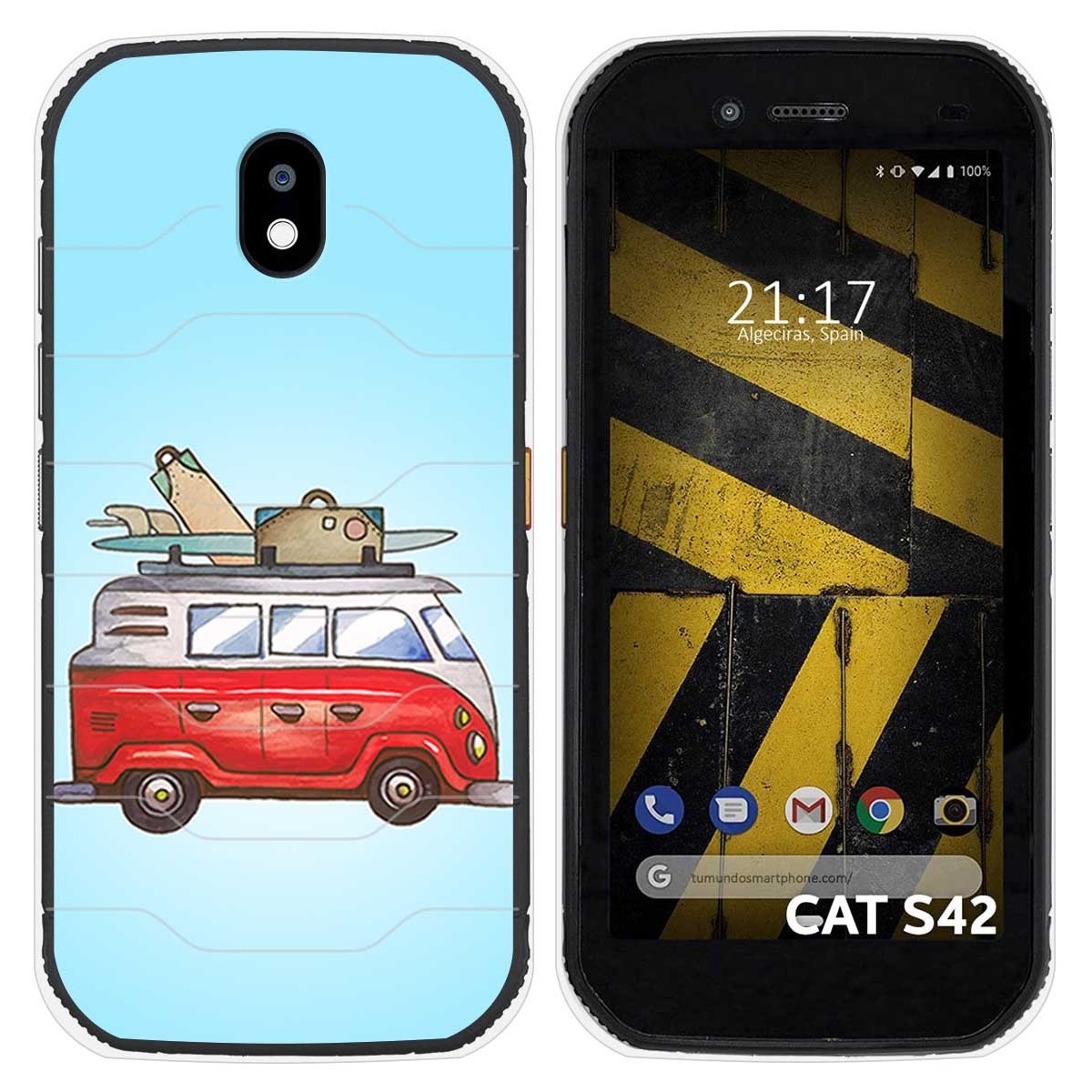 Funda Silicona para Cat S42 / S42 H+ diseño Furgoneta Dibujos