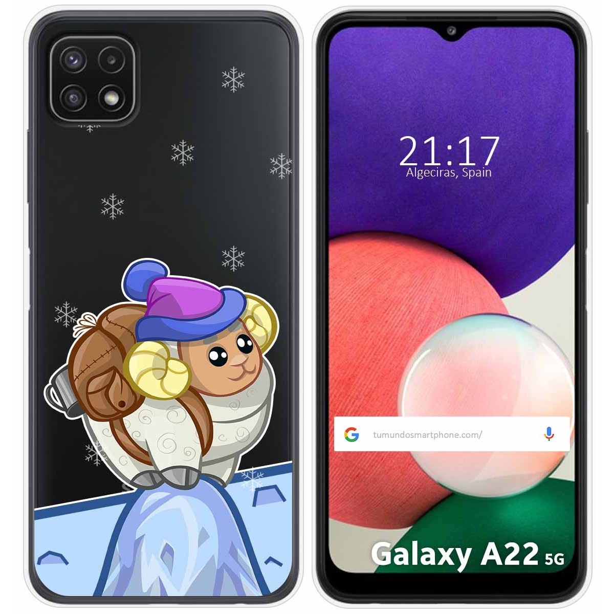 Funda Silicona Transparente para Samsung Galaxy A22 5G diseño Cabra Dibujos