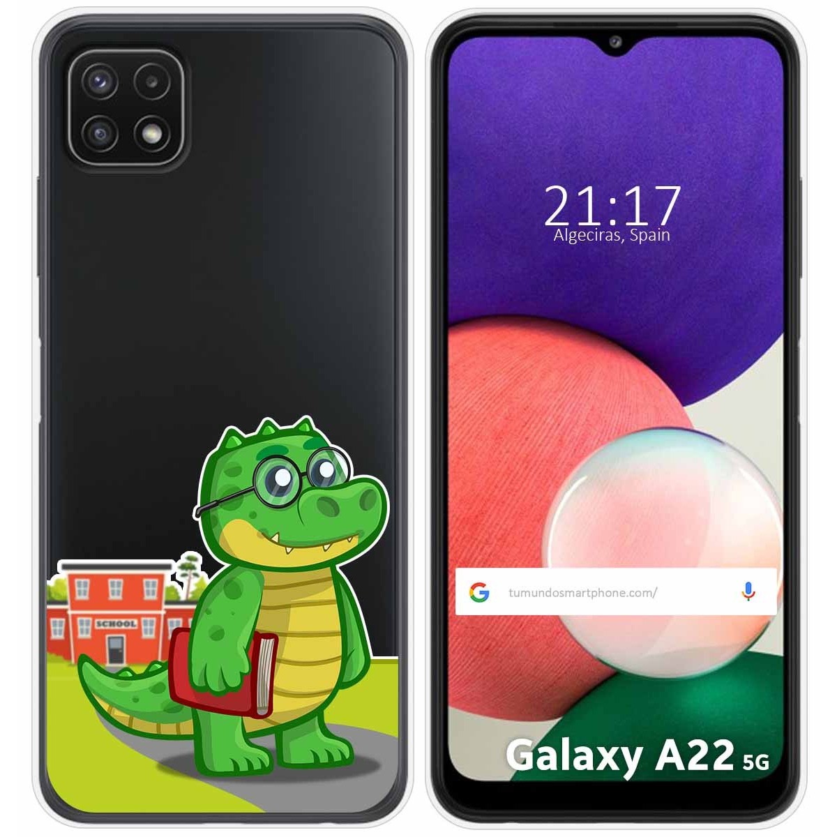 Funda Silicona Transparente para Samsung Galaxy A22 5G diseño Coco Dibujos