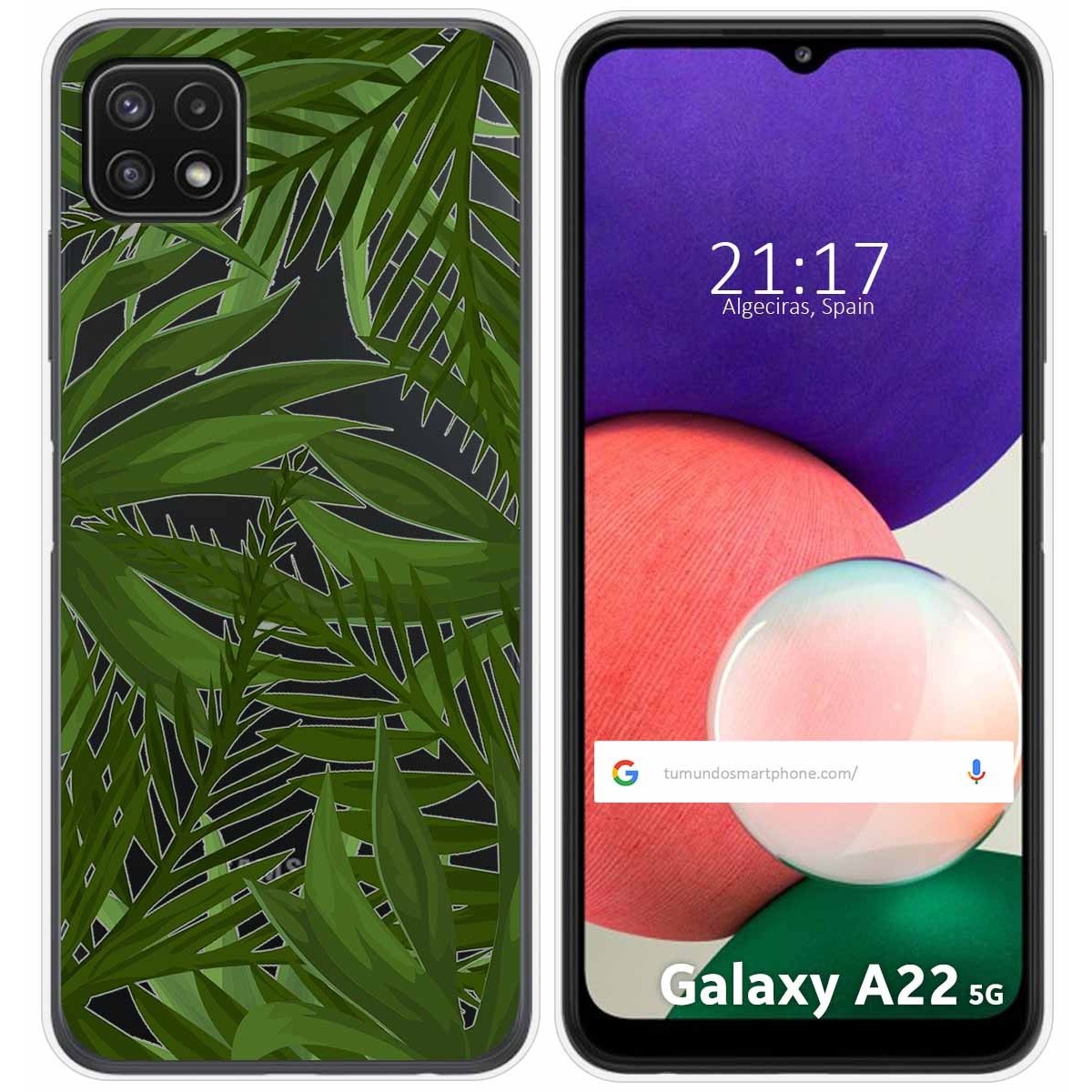 Funda Silicona Transparente para Samsung Galaxy A22 5G diseño Jungla Dibujos