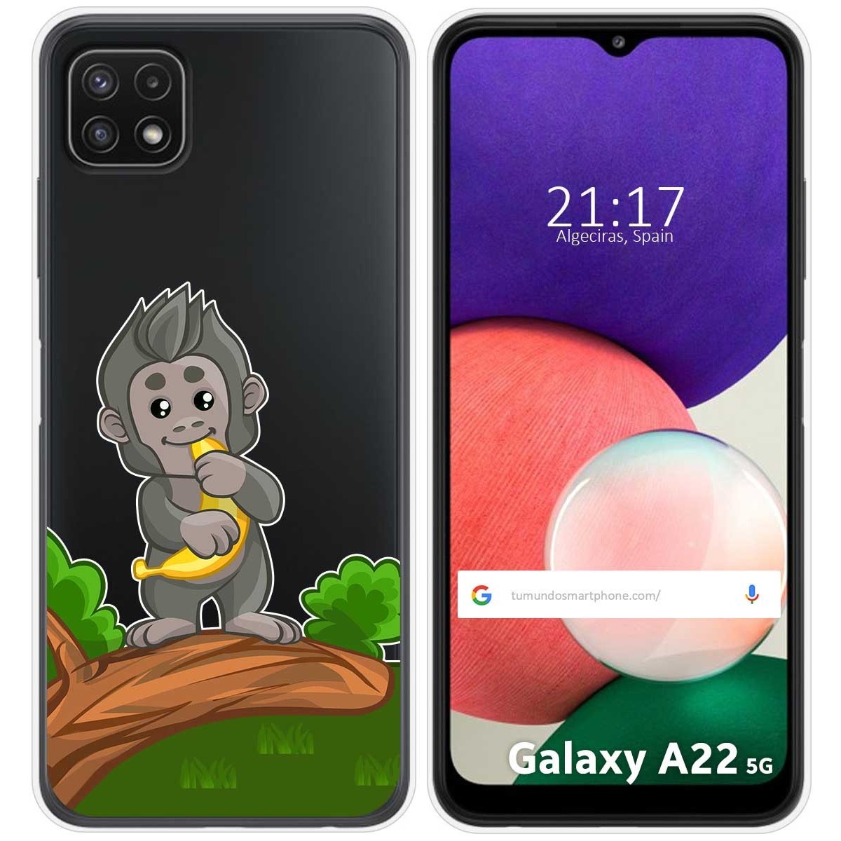 Funda Silicona Transparente para Samsung Galaxy A22 5G diseño Mono Dibujos