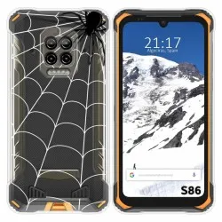 Funda Silicona Transparente para Doogee S86 / S86 Pro diseño Araña Dibujos