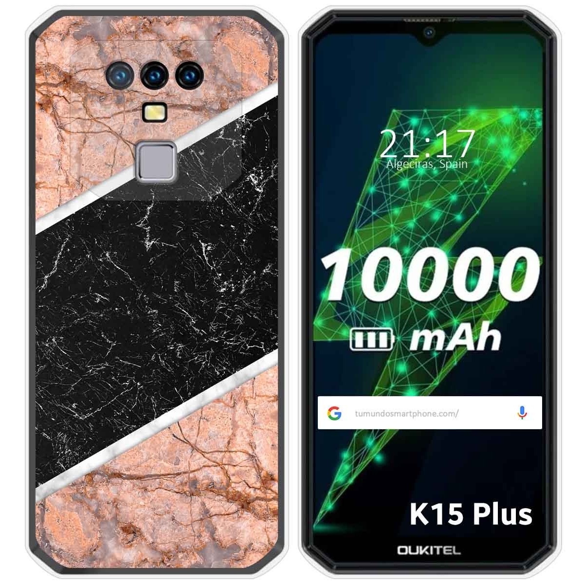 Funda Silicona para Oukitel K15 Plus diseño Mármol 07 Dibujos