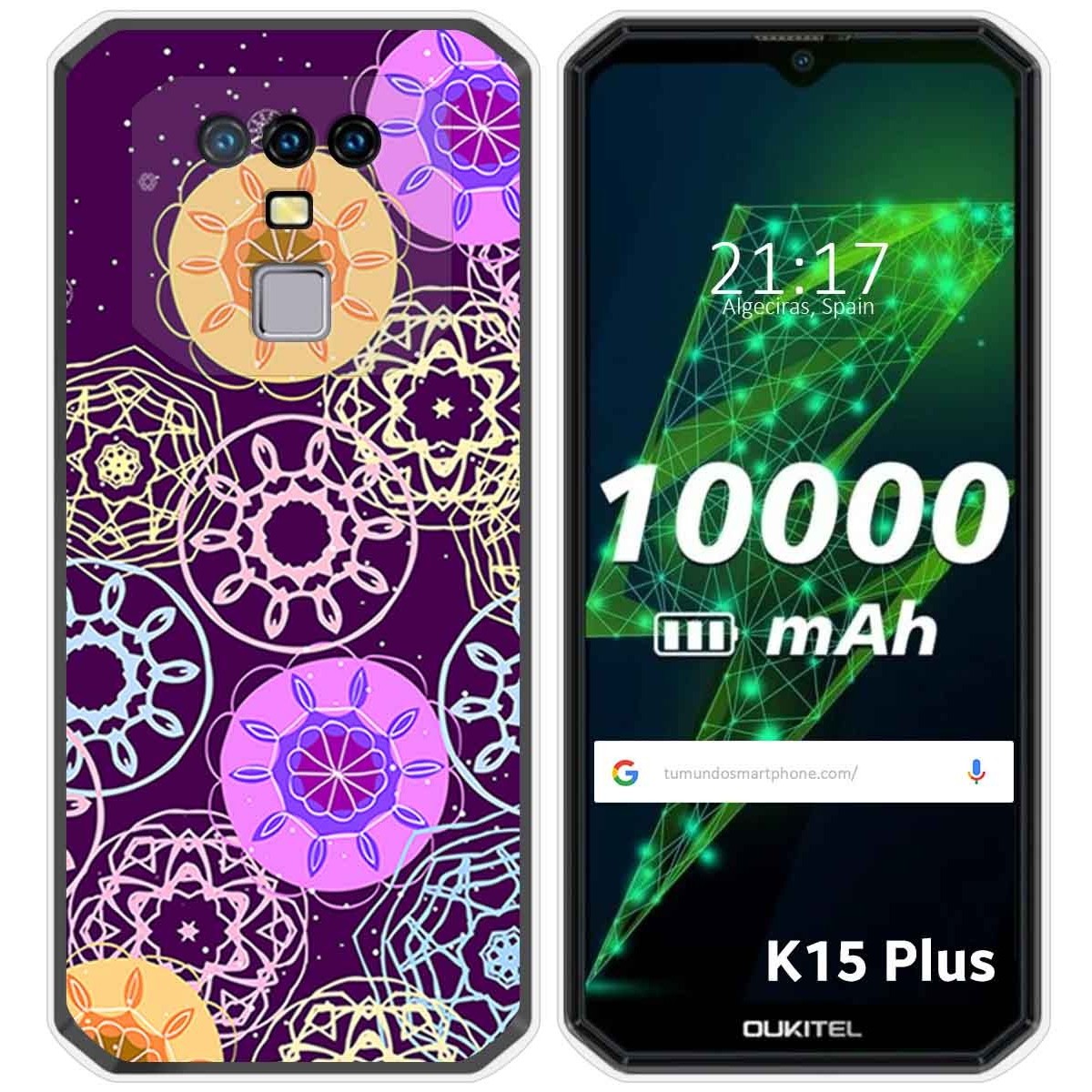 Funda Silicona para Oukitel K15 Plus diseño Radial Dibujos