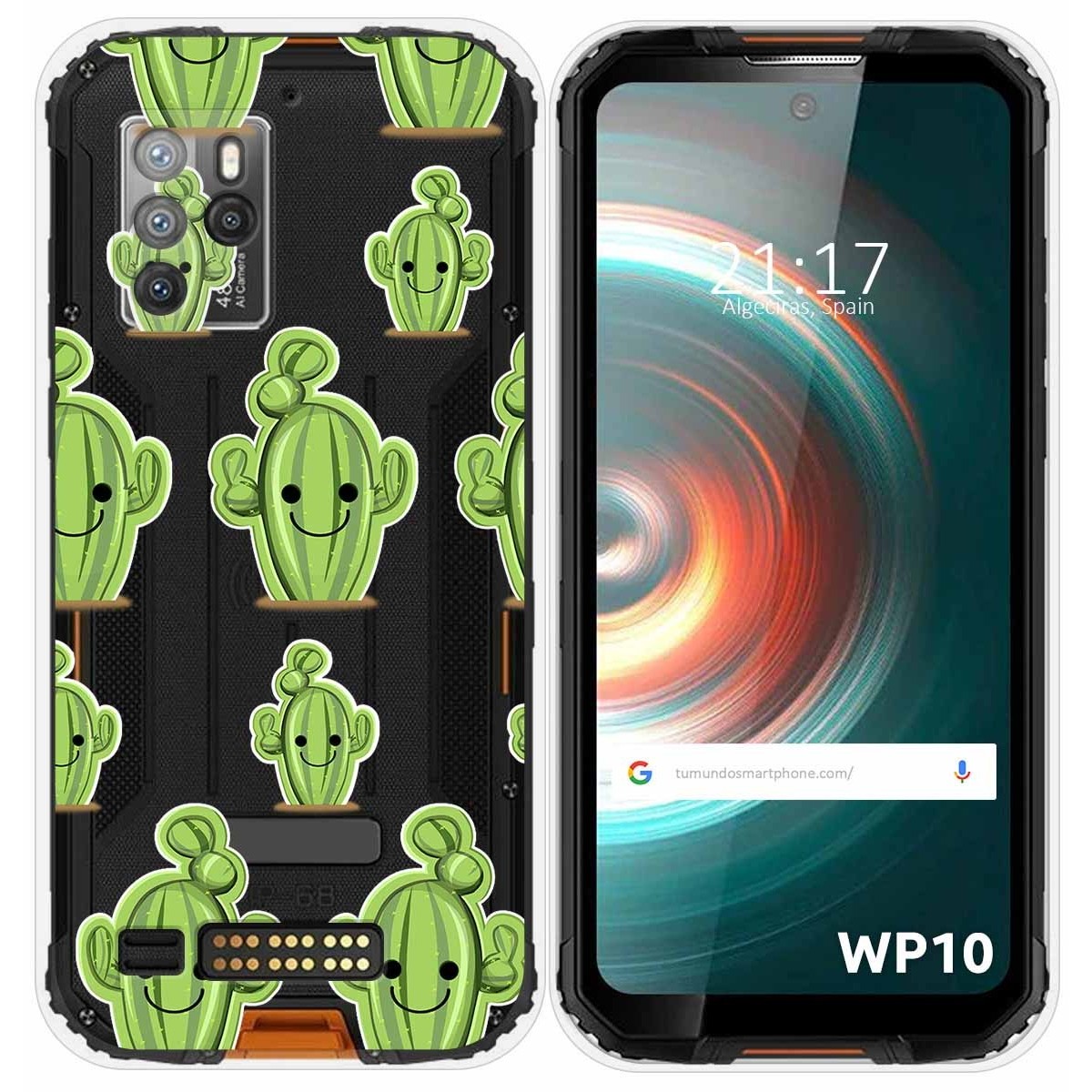 Funda Silicona Transparente para Oukitel WP10 diseño Cactus Dibujos