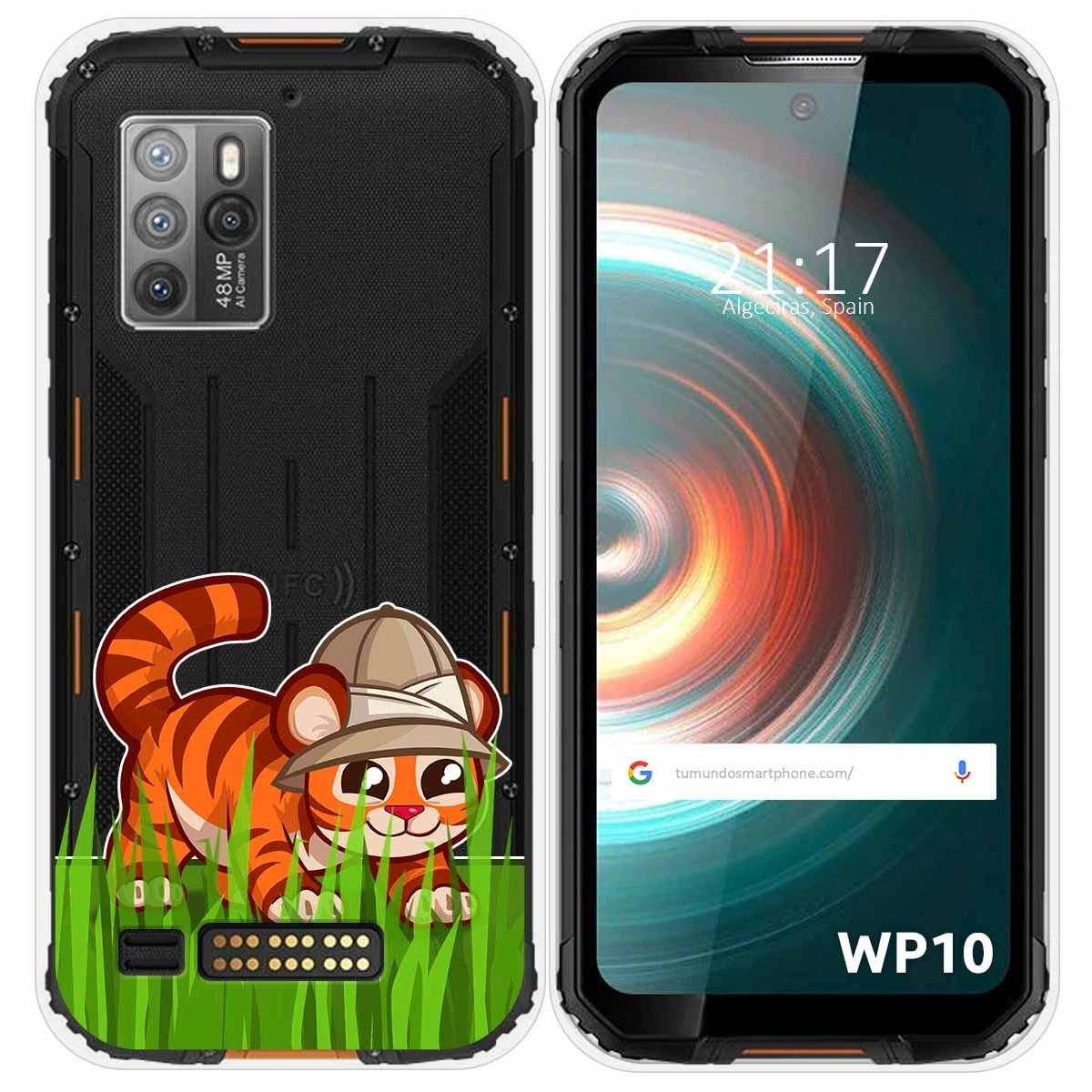 Funda Silicona Transparente para Oukitel WP10 diseño Tigre Dibujos